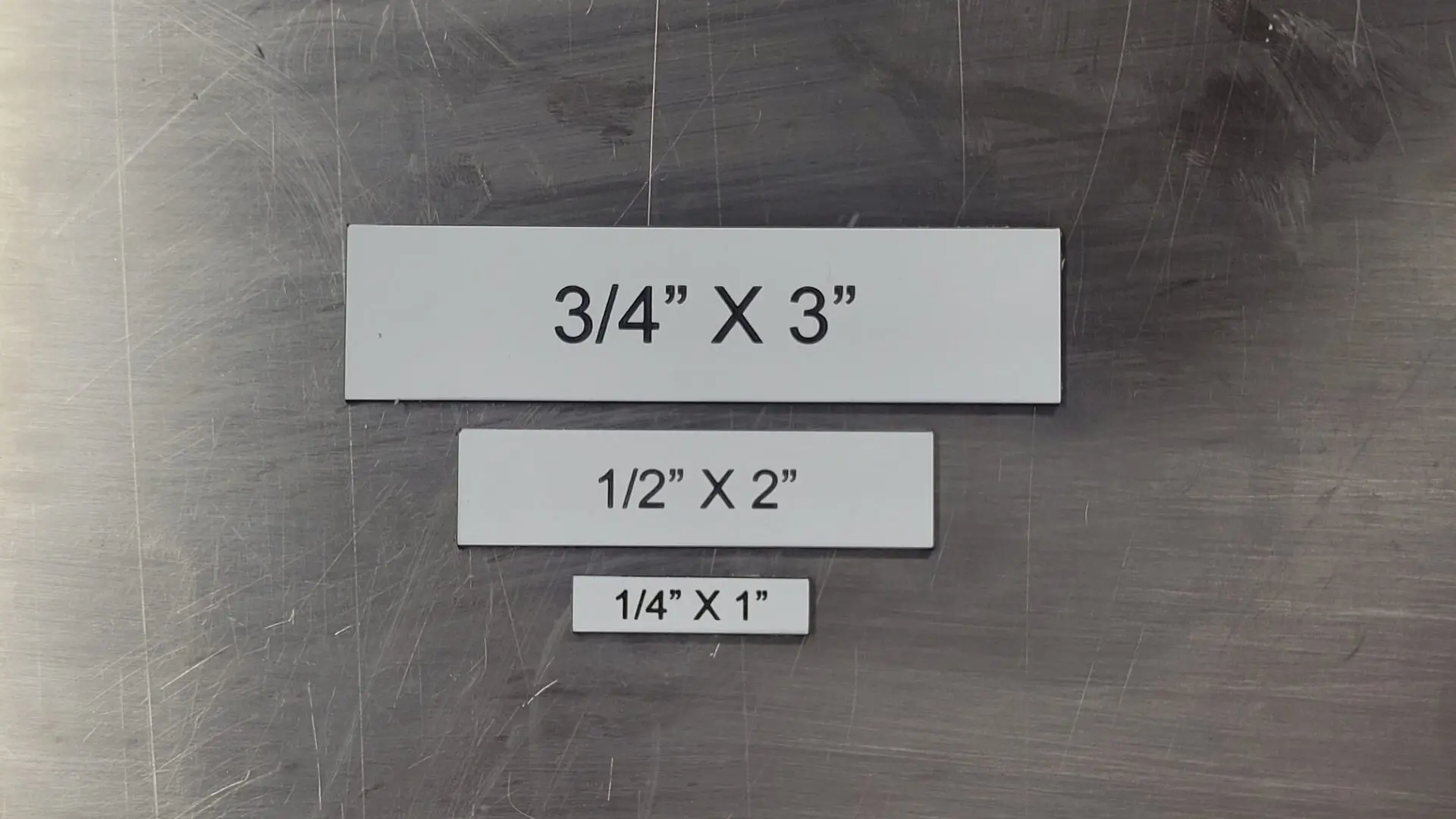 Various sizes of rectangle tags
