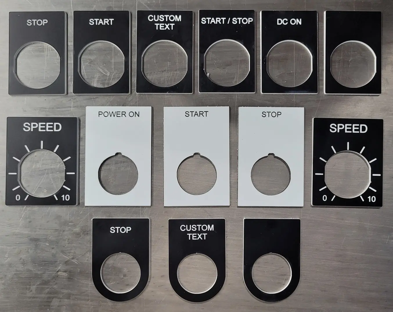 A collection of ring tags