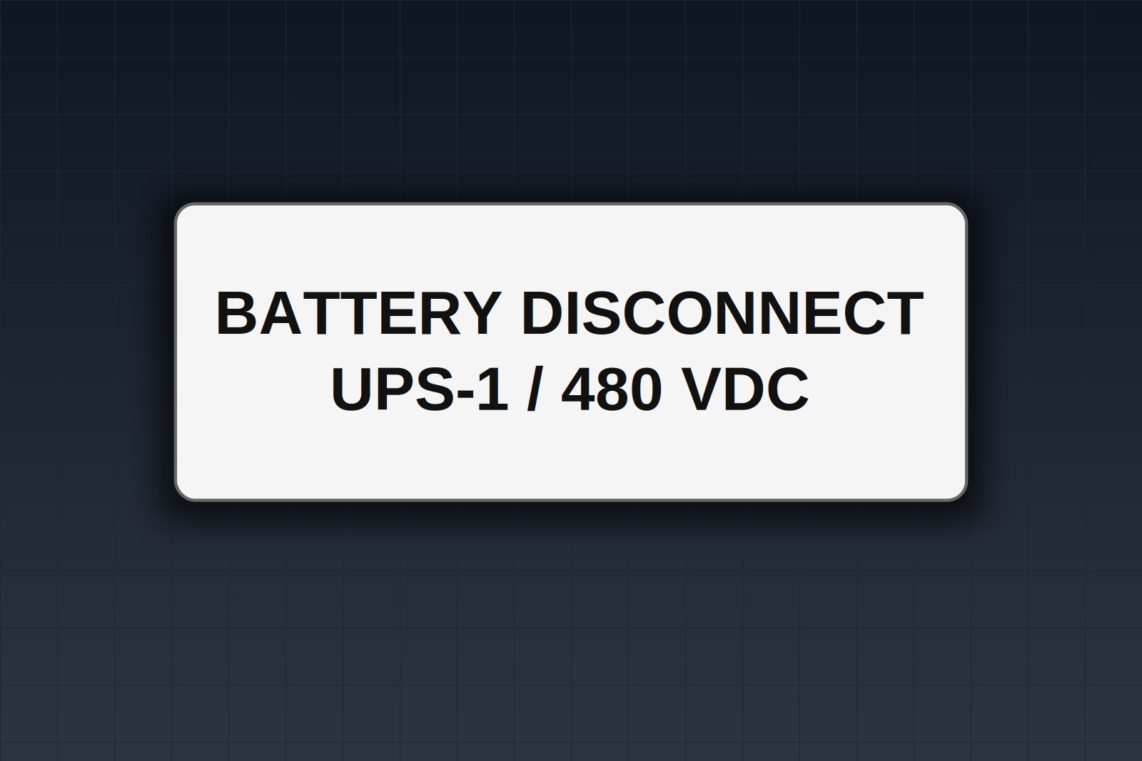Battery Room and UPS Battery Cabinet Labels: NEC 480, DC Arc Flash and Shock Warnings