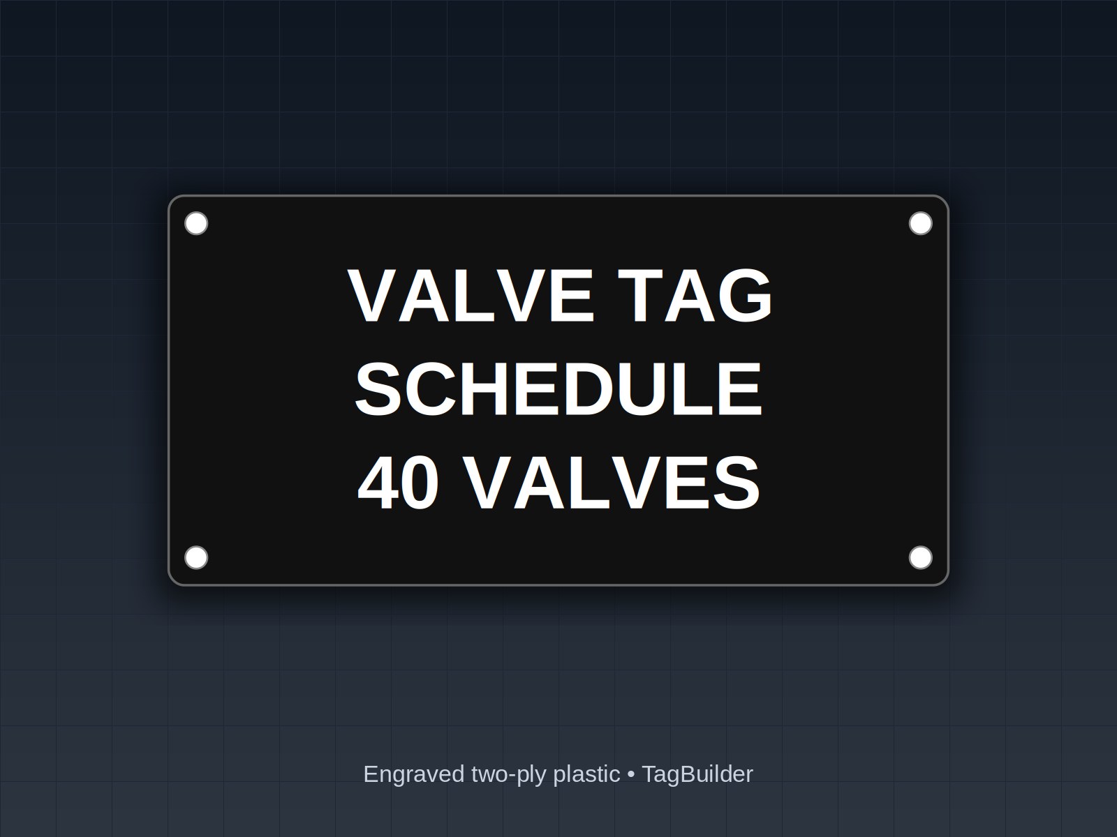 Color-Coded Valve Tag Schedule: A Worked 40-Valve Mechanical Room Example