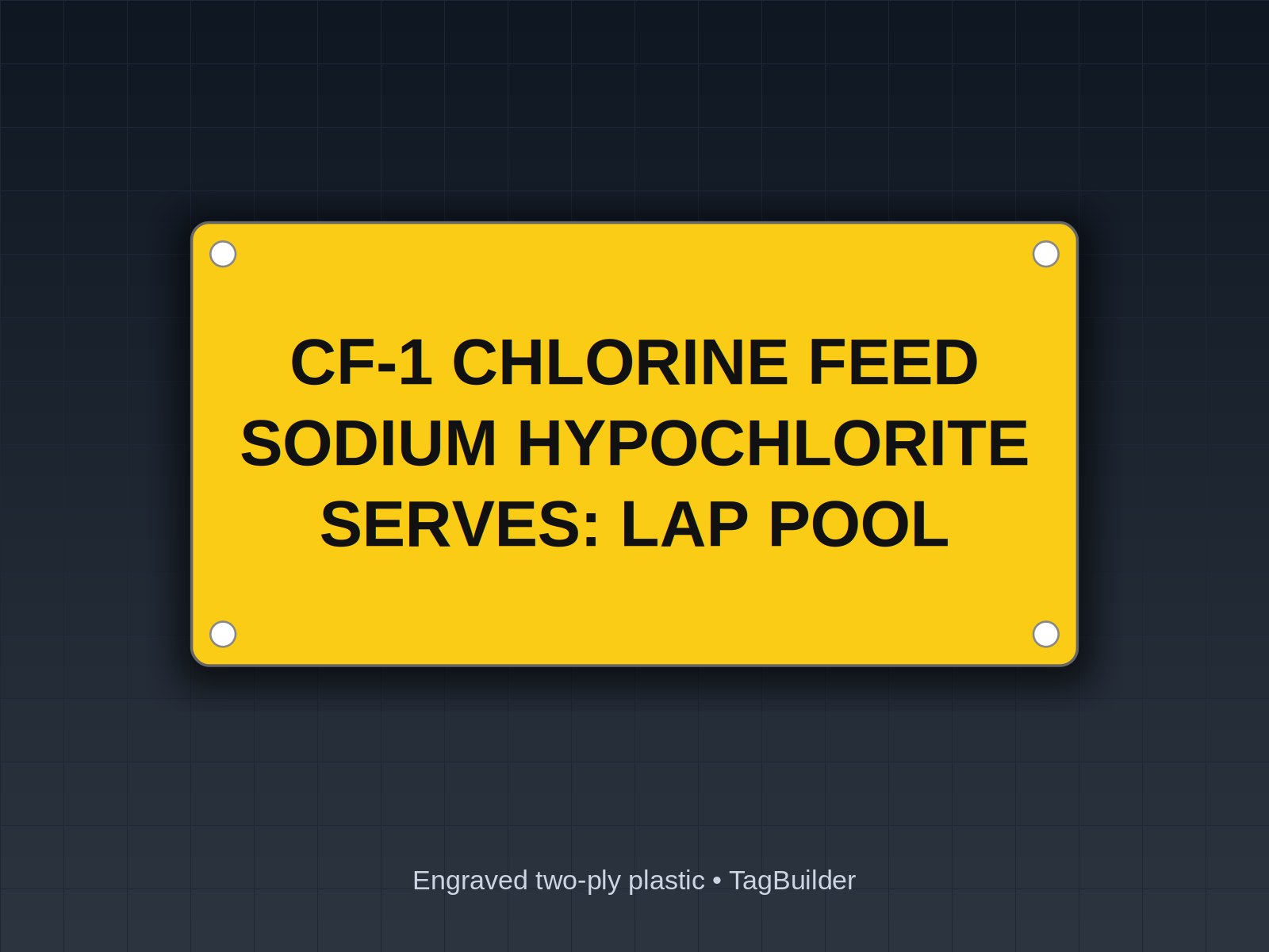 Pool Chemical Room Labels: Feed Pumps, Tanks, Injection Points and Valves