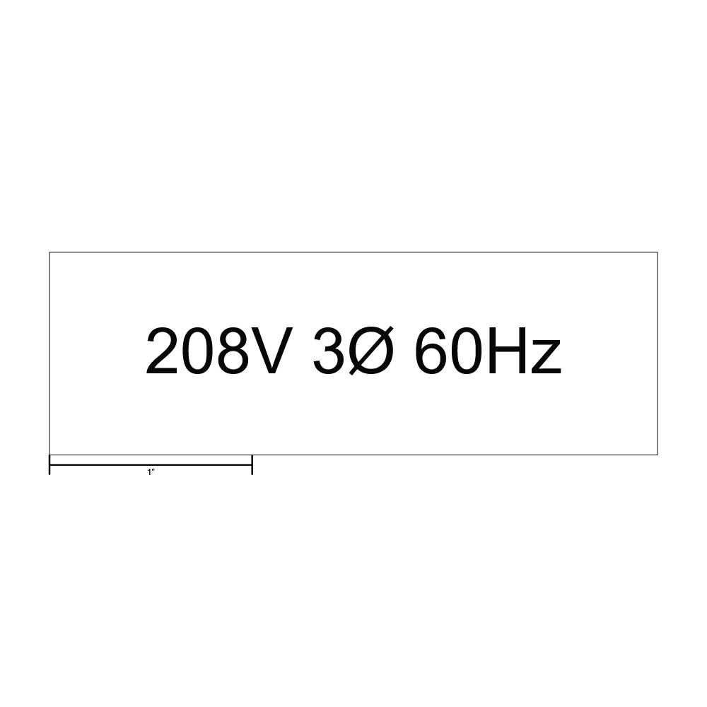 208 Volt Three Phase Voltage Label thumbnail