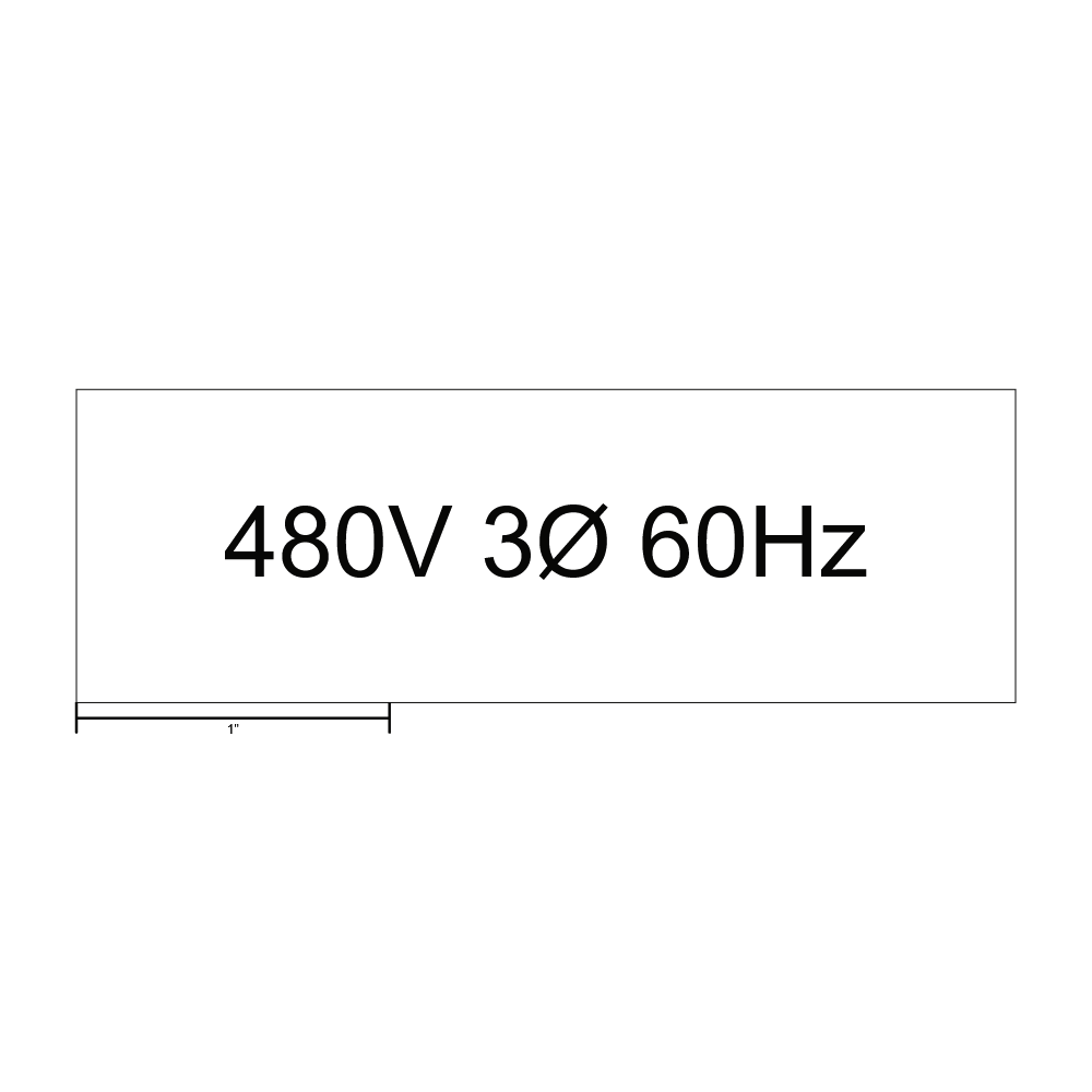 480 Volt Three Phase Voltage Label thumbnail