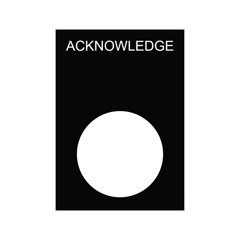 ACKNOWLEDGE Button Label - 22mm Ring Tag thumbnail