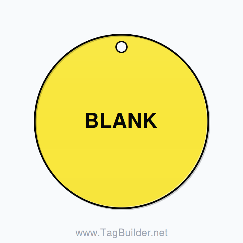 2.5 inch Circle Valve Tag – BLANK, Plastic, Black On Yellow