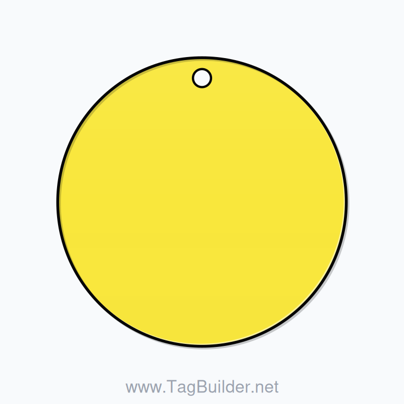 2 inch Circle Valve Tag – Blank, Plastic, Black on Yellow