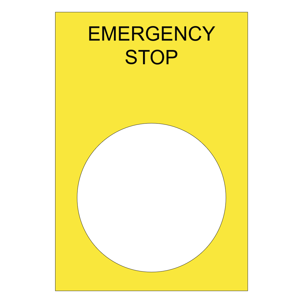 EMERGENCY STOP Label - 30mm E-Stop Ring Tag thumbnail