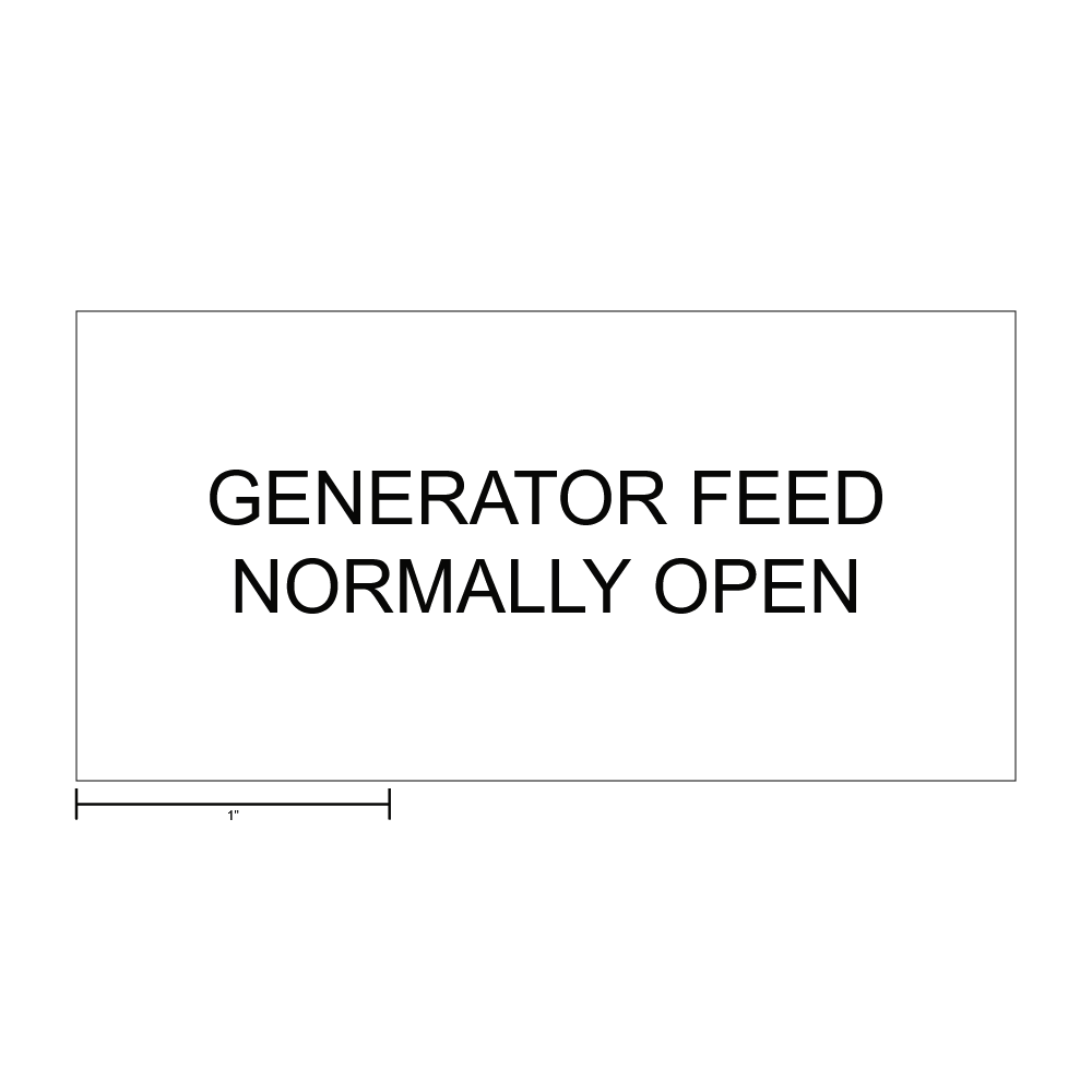 Generator Feed Normally Open Label thumbnail