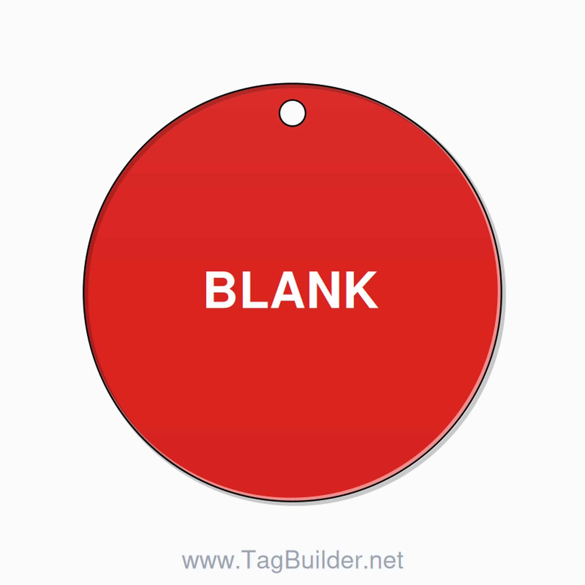 1.5 inch Circle Valve Tag – BLANK, Plastic, White On Red