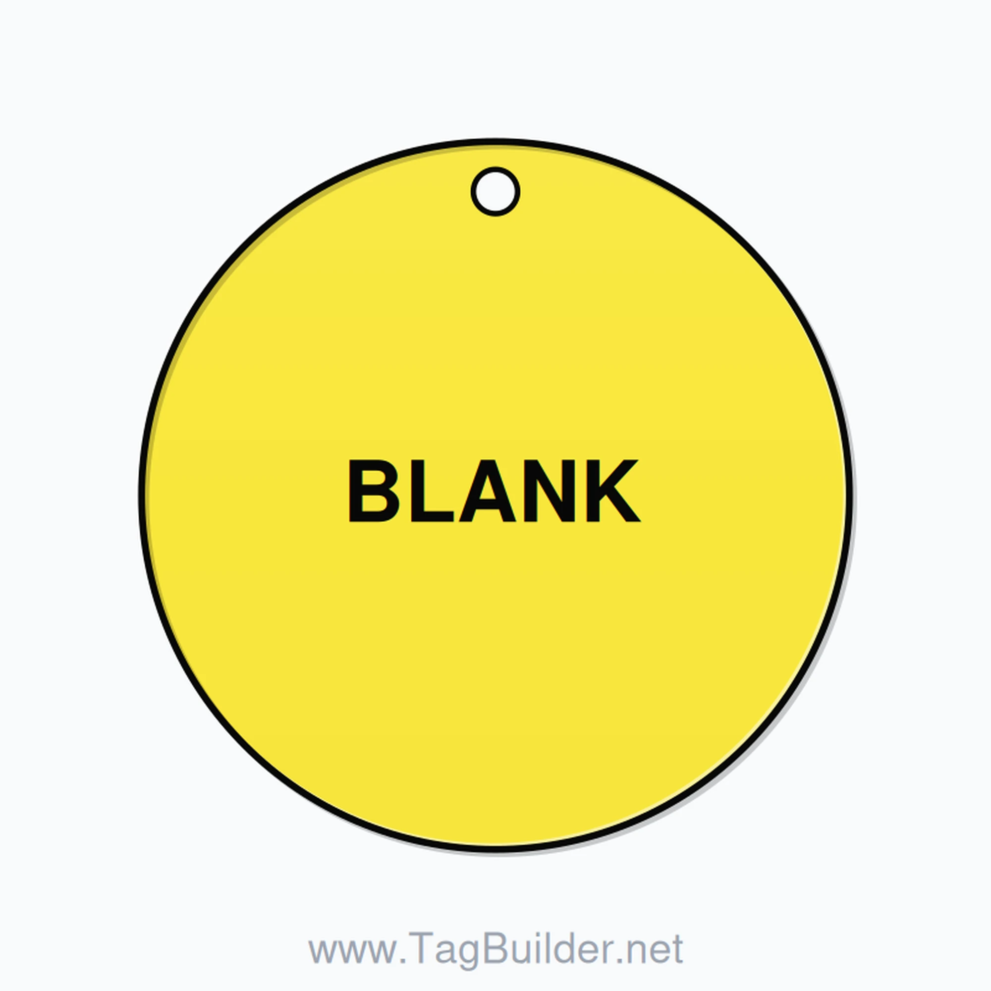 2.5 inch Circle Valve Tag – BLANK, Plastic, Black On Yellow