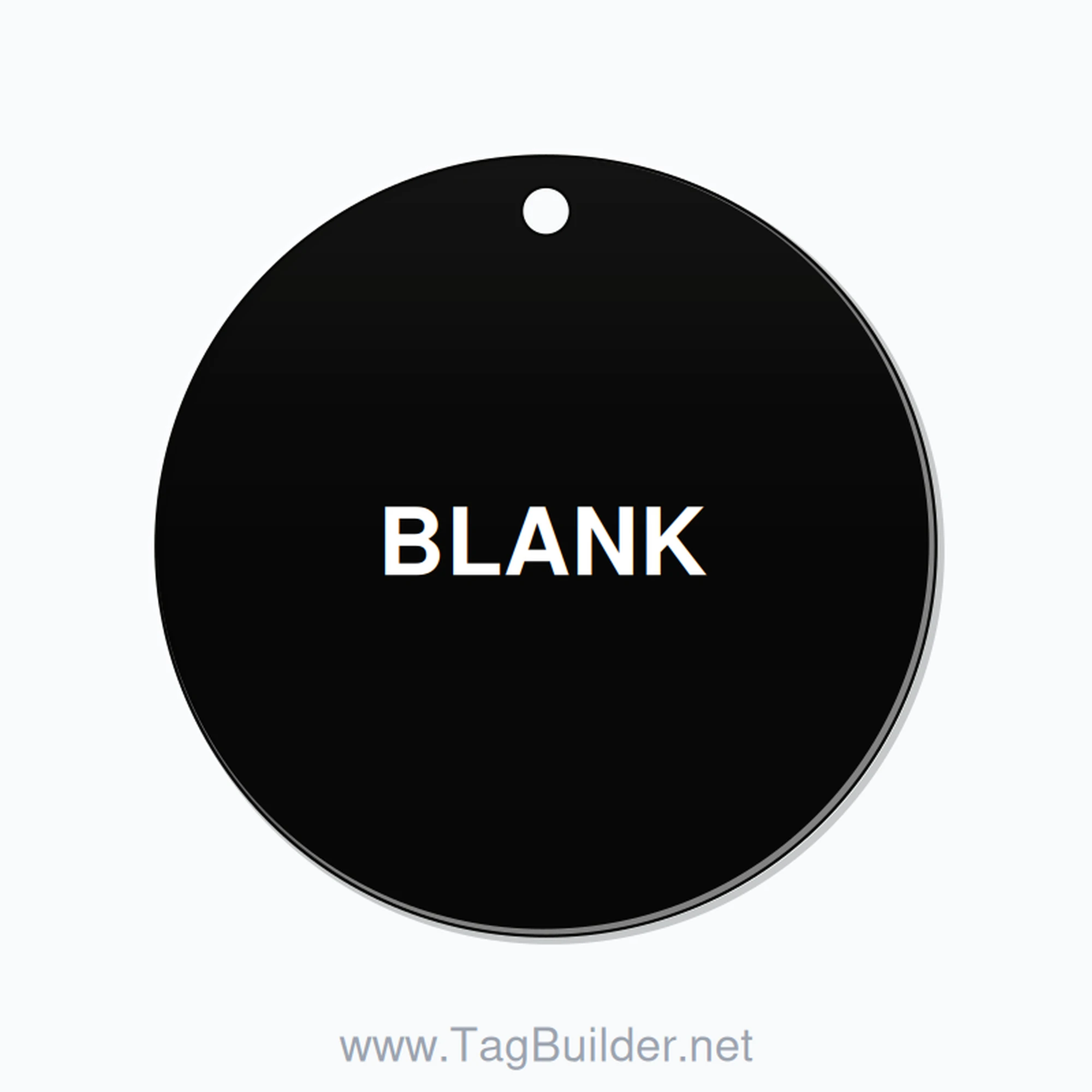 2.5 inch Circle Valve Tag – BLANK, Plastic, White On Black