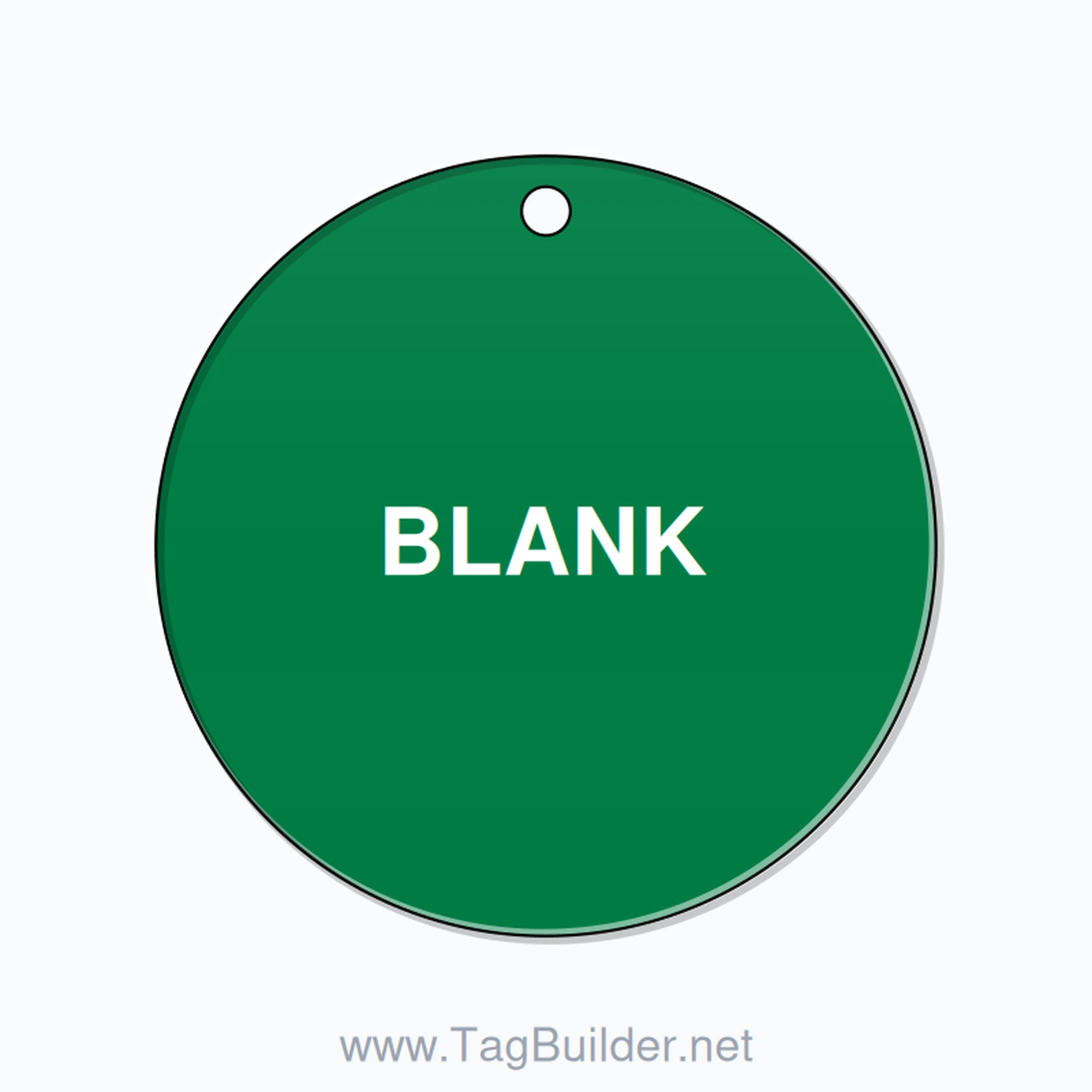 2.5 inch Circle Valve Tag – BLANK, Plastic, White On Green