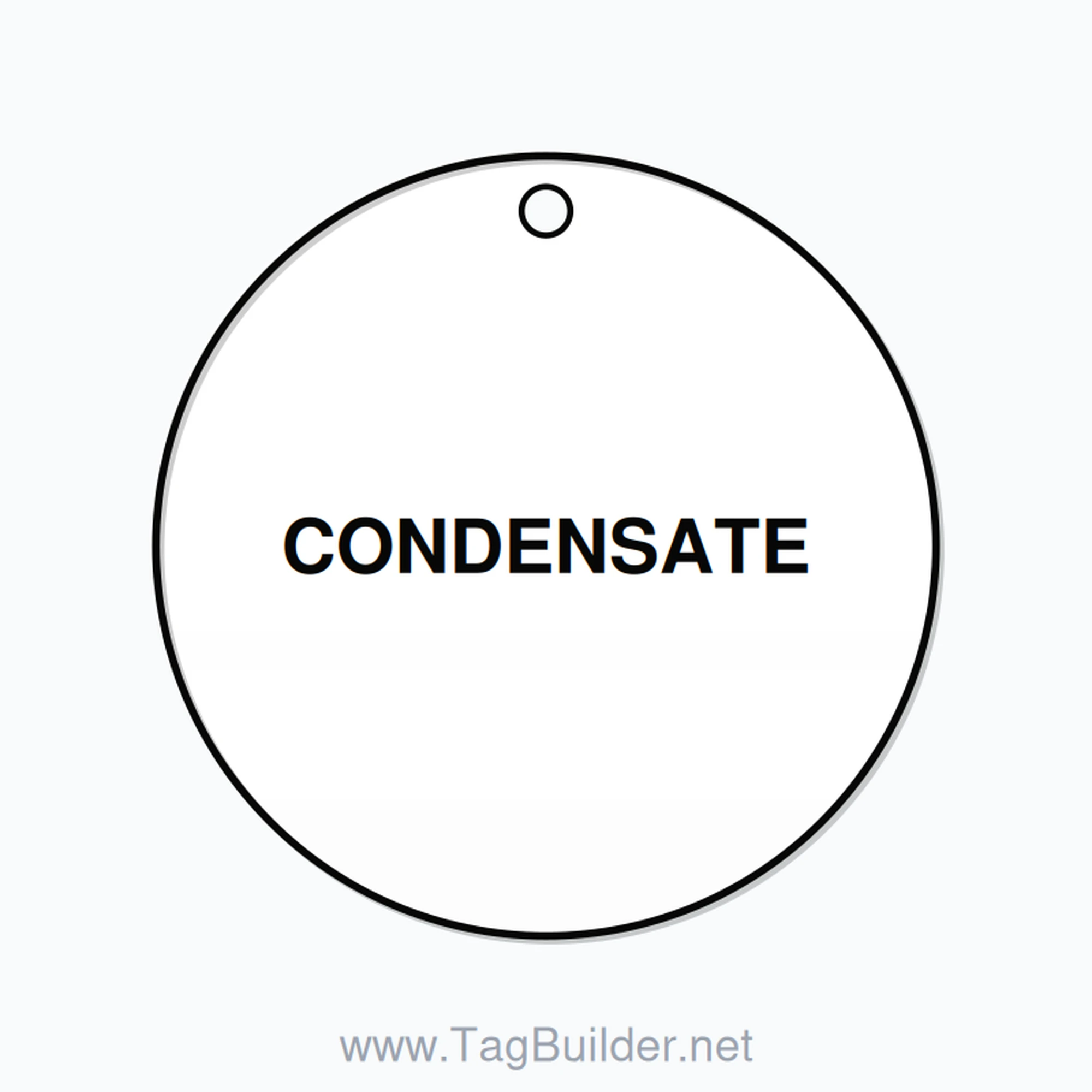 2.5 inch Circle Valve Tag – CONDENSATE, Plastic, Black On White