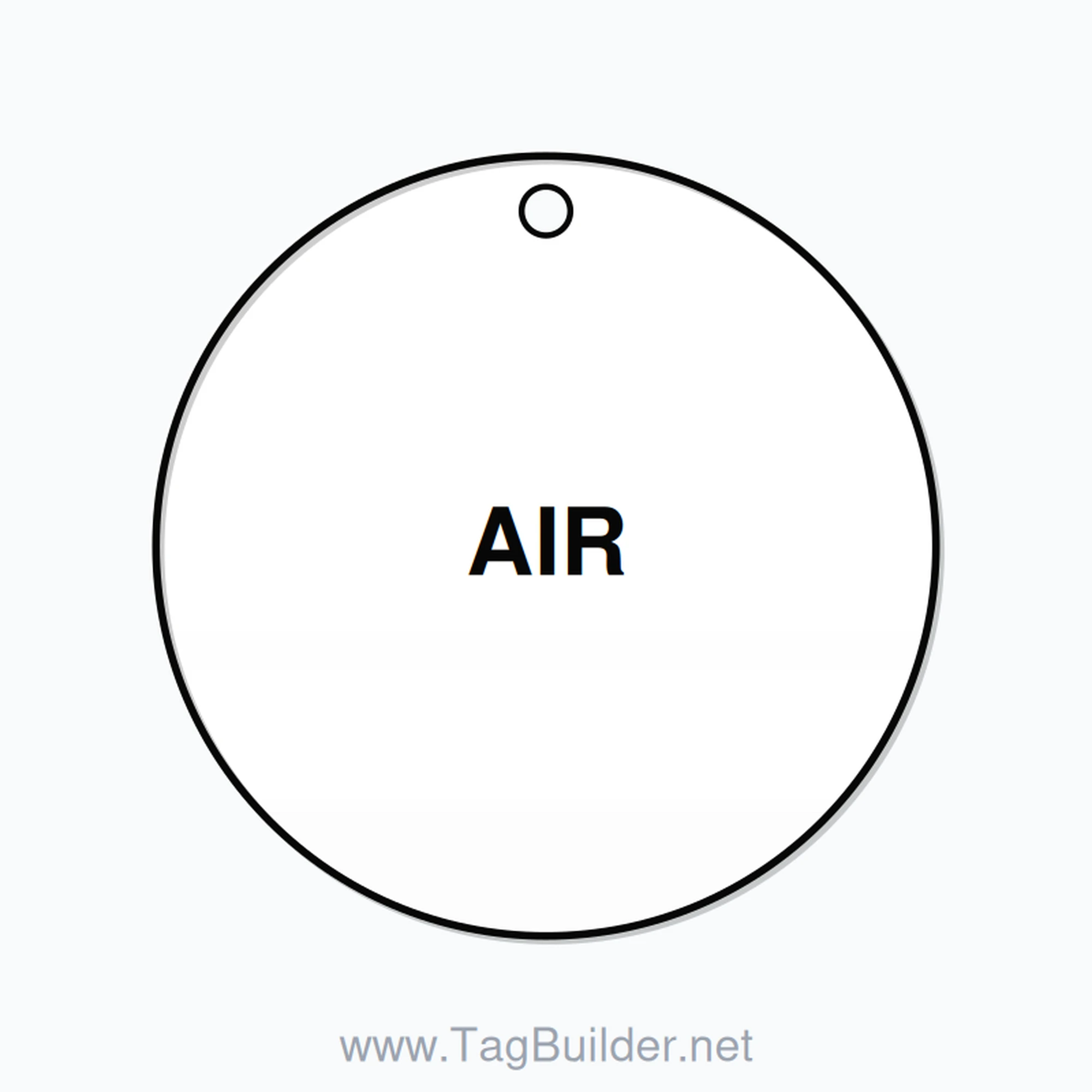 2 inch Circle Valve Tag – AIR, Plastic, Black On White