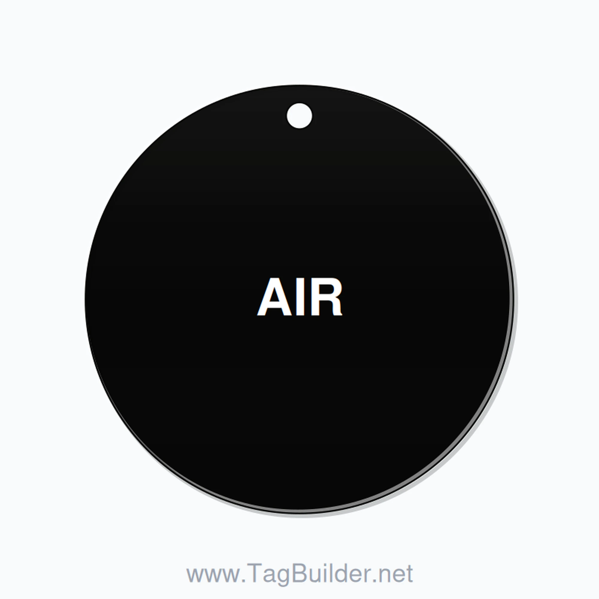 2 inch Circle Valve Tag – AIR, Plastic, White On Black