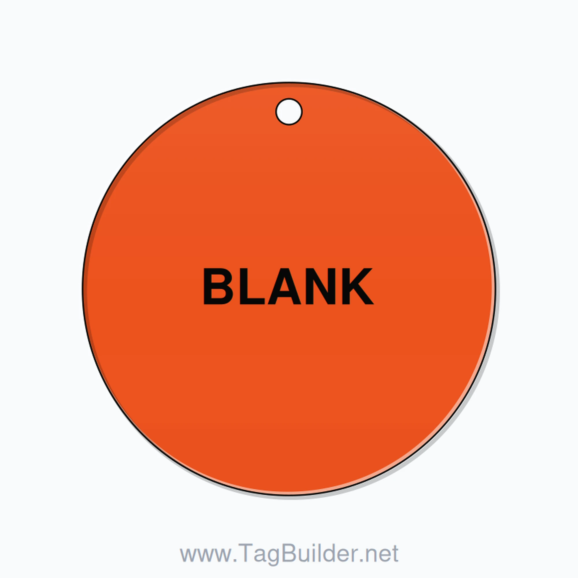 2 inch Circle Valve Tag – BLANK, Plastic, Black On Orange