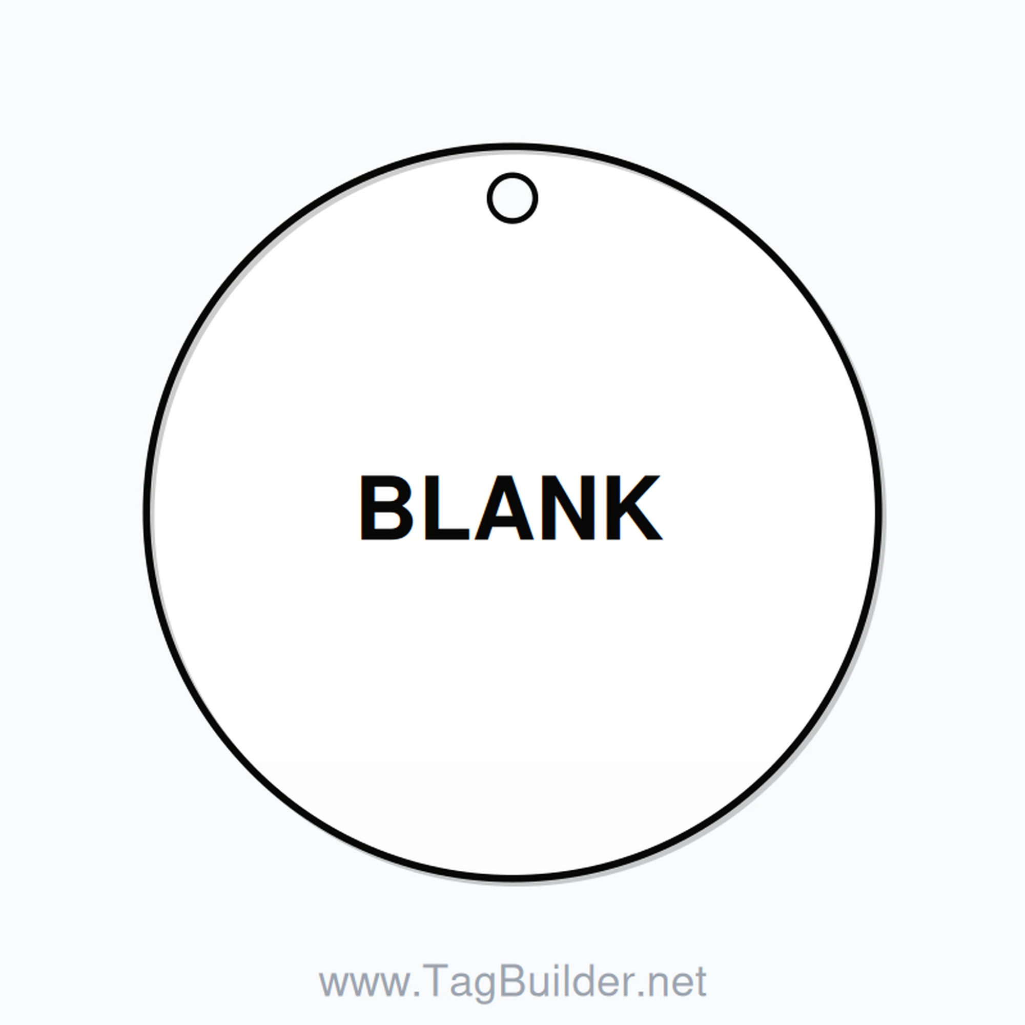 2 inch Circle Valve Tag – BLANK, Plastic, Black On White