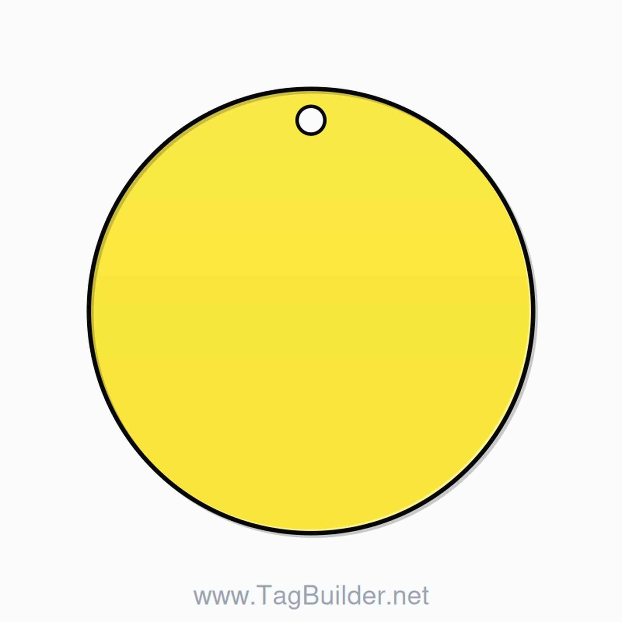 2 inch Circle Valve Tag – Blank, Plastic, Black on Yellow