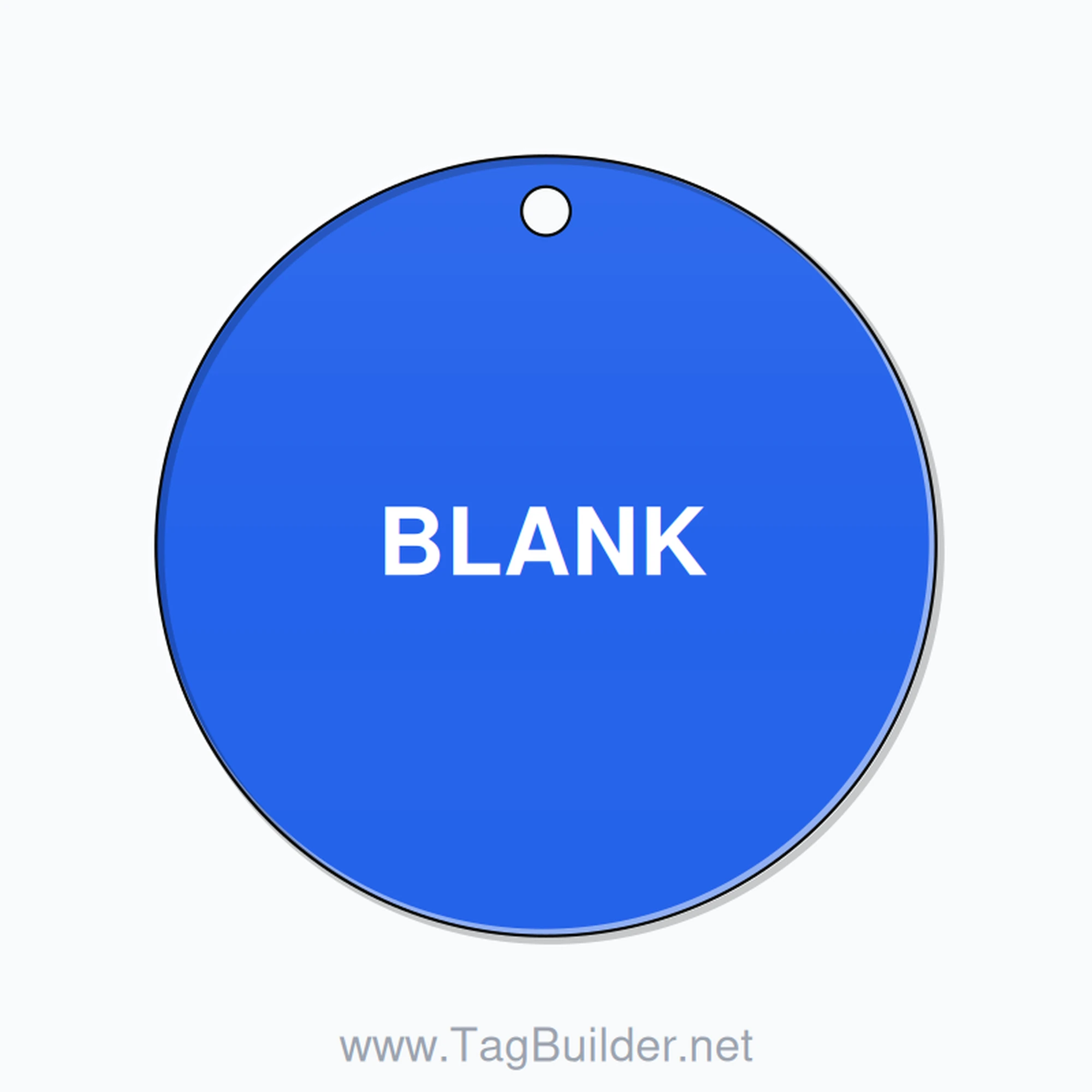 2 inch Circle Valve Tag – BLANK, Plastic, White On Blue