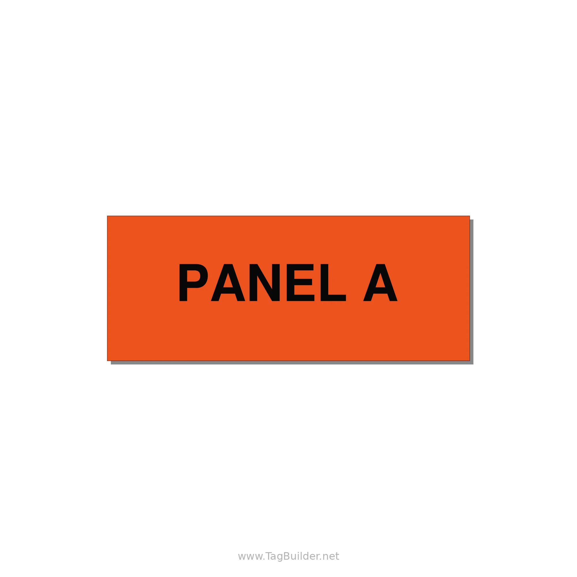 2.5x1.0" Panel Identification Label - PANEL A — 2.5x1" Black on Orange, Holes