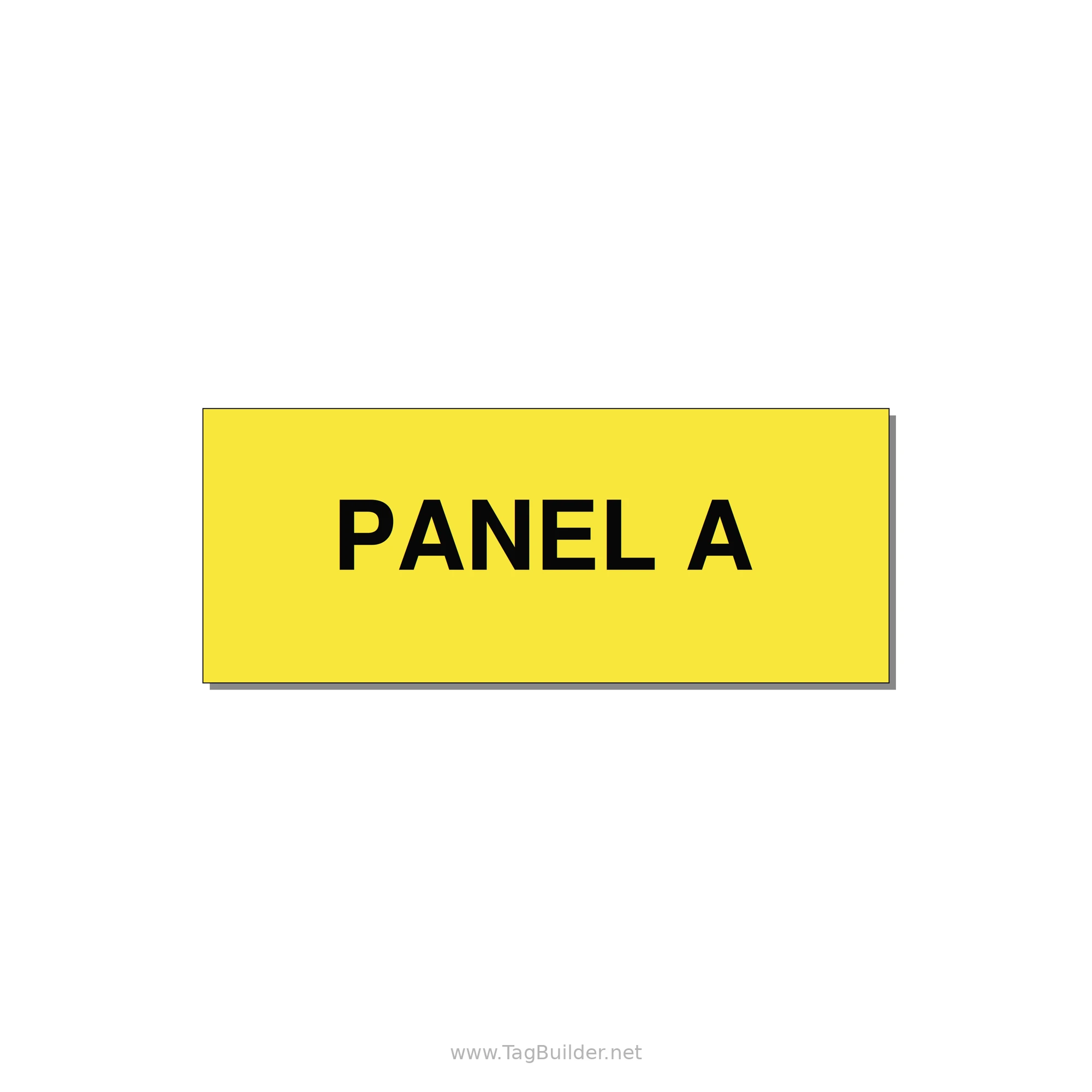2.5x1.0" Panel Identification Label - PANEL A — 2.5x1" Black on Yellow, Holes