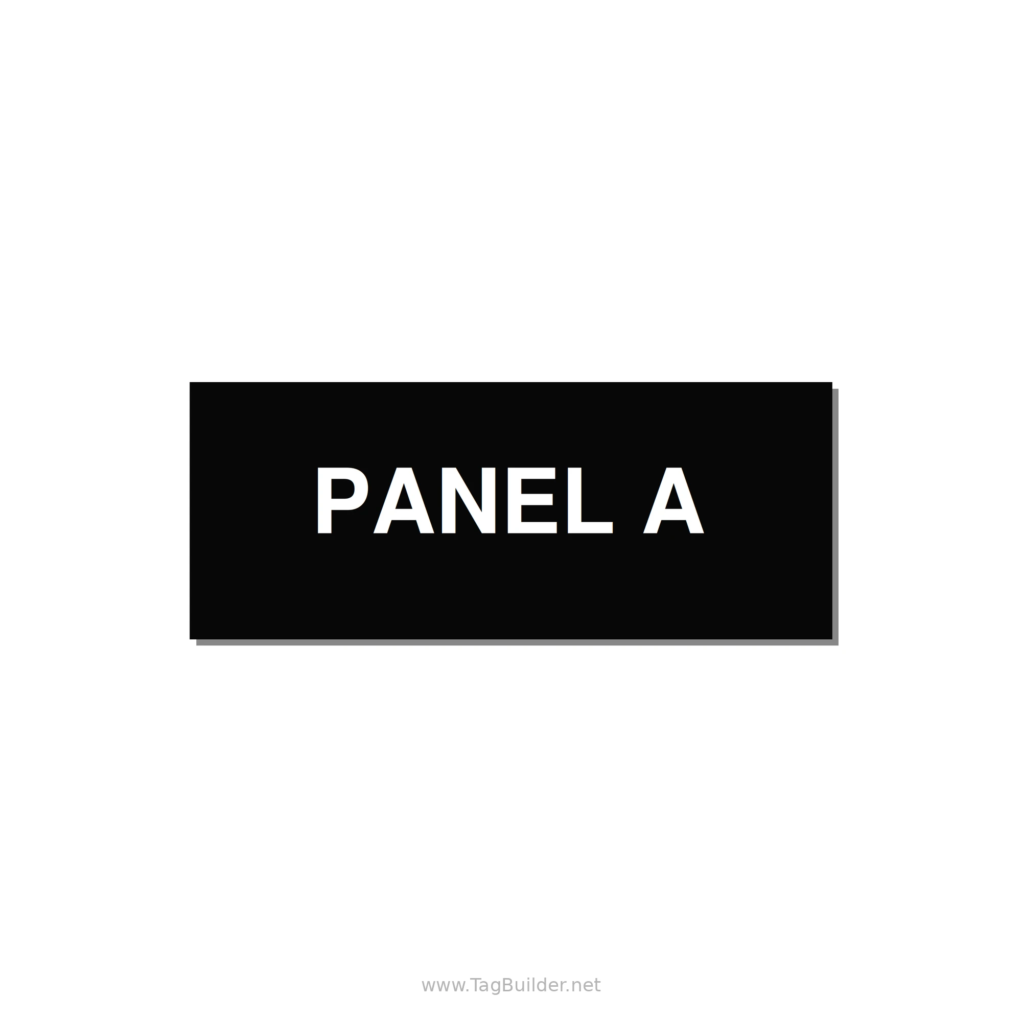 2.5x1.0" Panel Identification Label - PANEL A — 2.5x1" White on Black, Holes