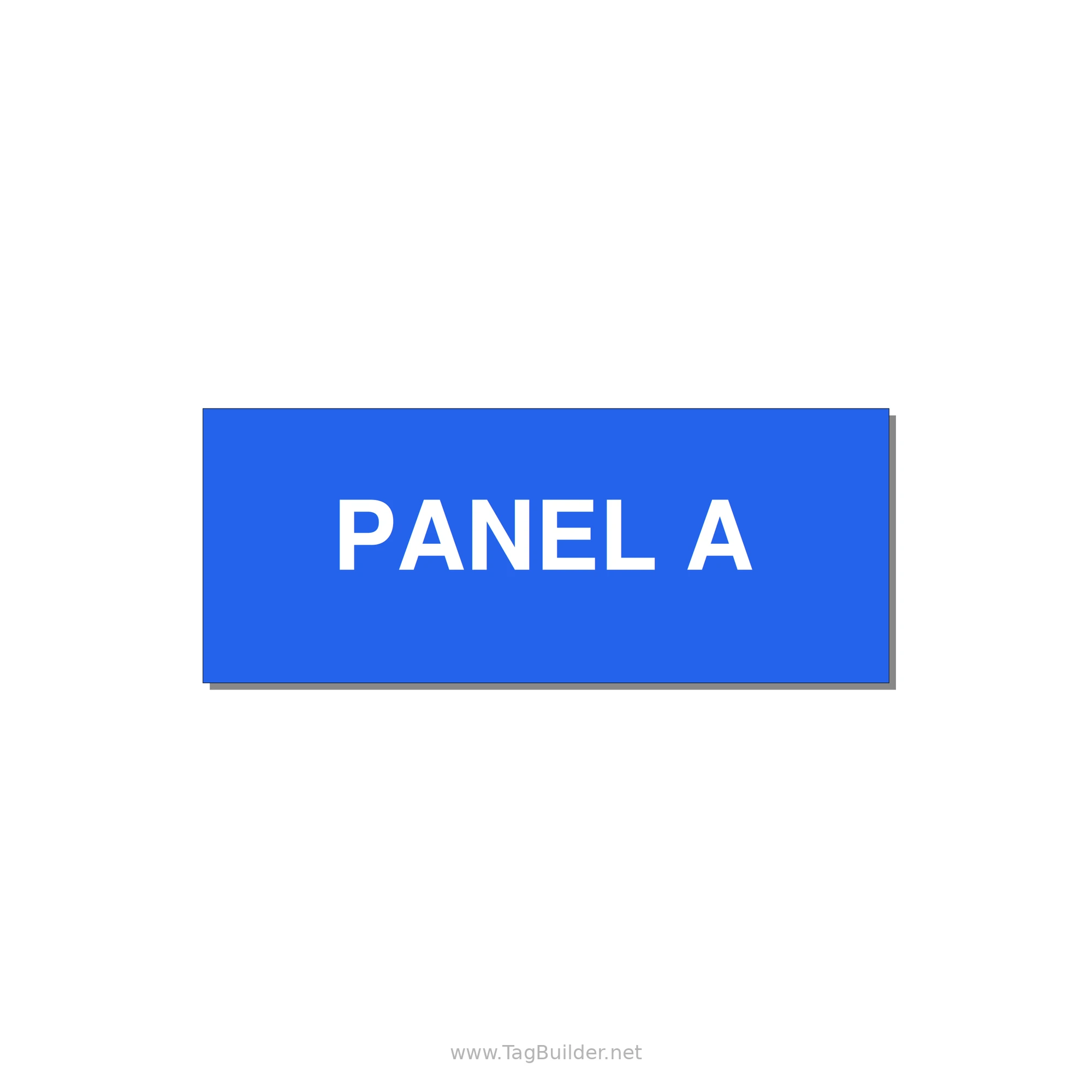 2.5x1.0" Panel Identification Label - PANEL A — 2.5x1" White on Blue, Holes