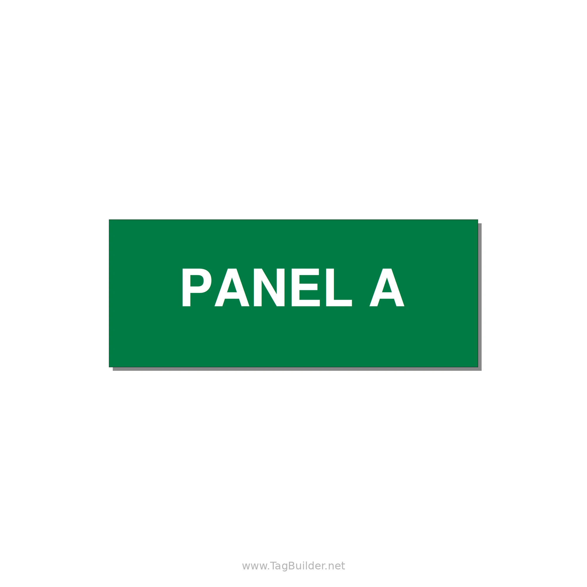 2.5x1.0" Panel Identification Label - PANEL A — 2.5x1" White on Green, Adhesive
