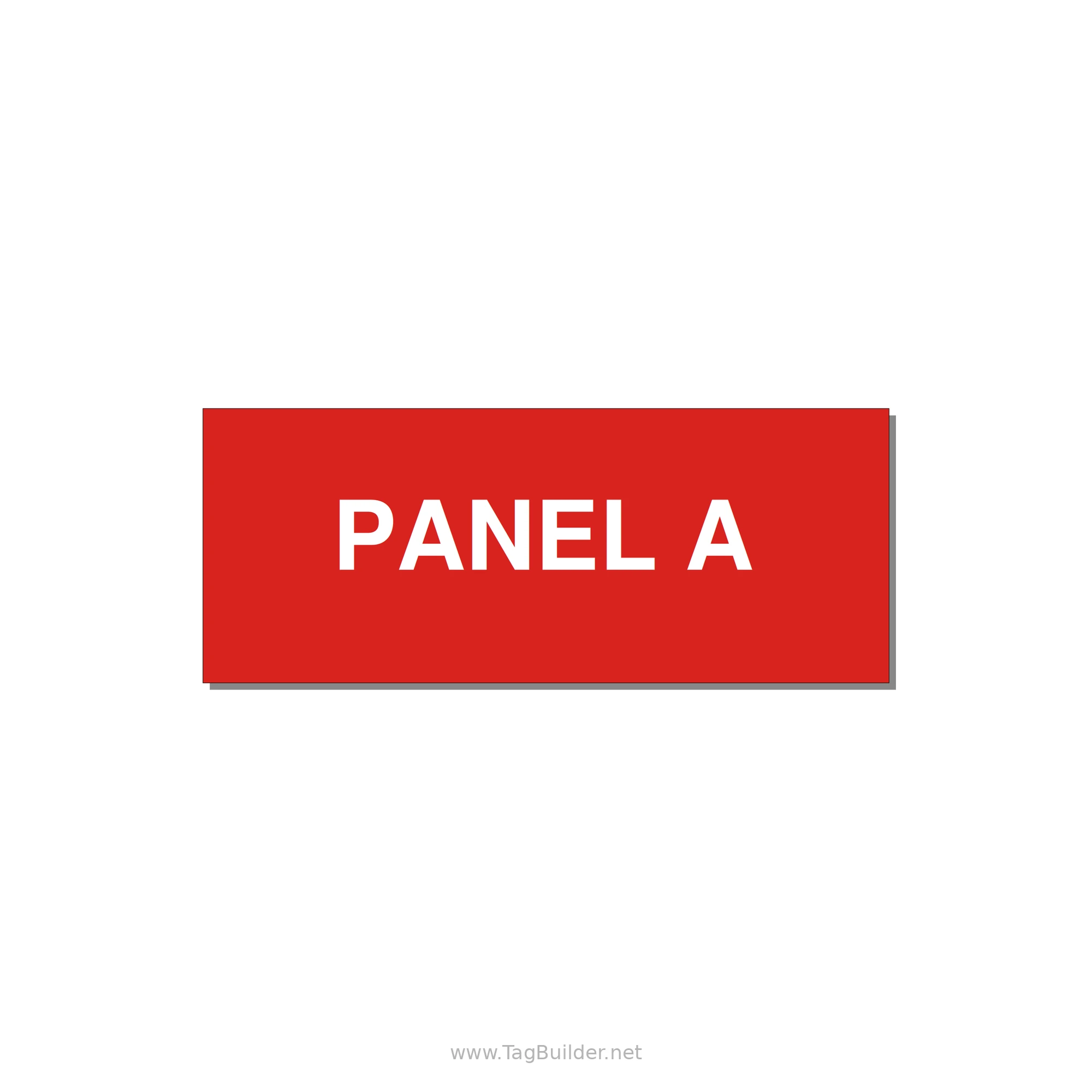 2.5x1.0" Panel Identification Label - PANEL A — 2.5x1" White on Red, Holes