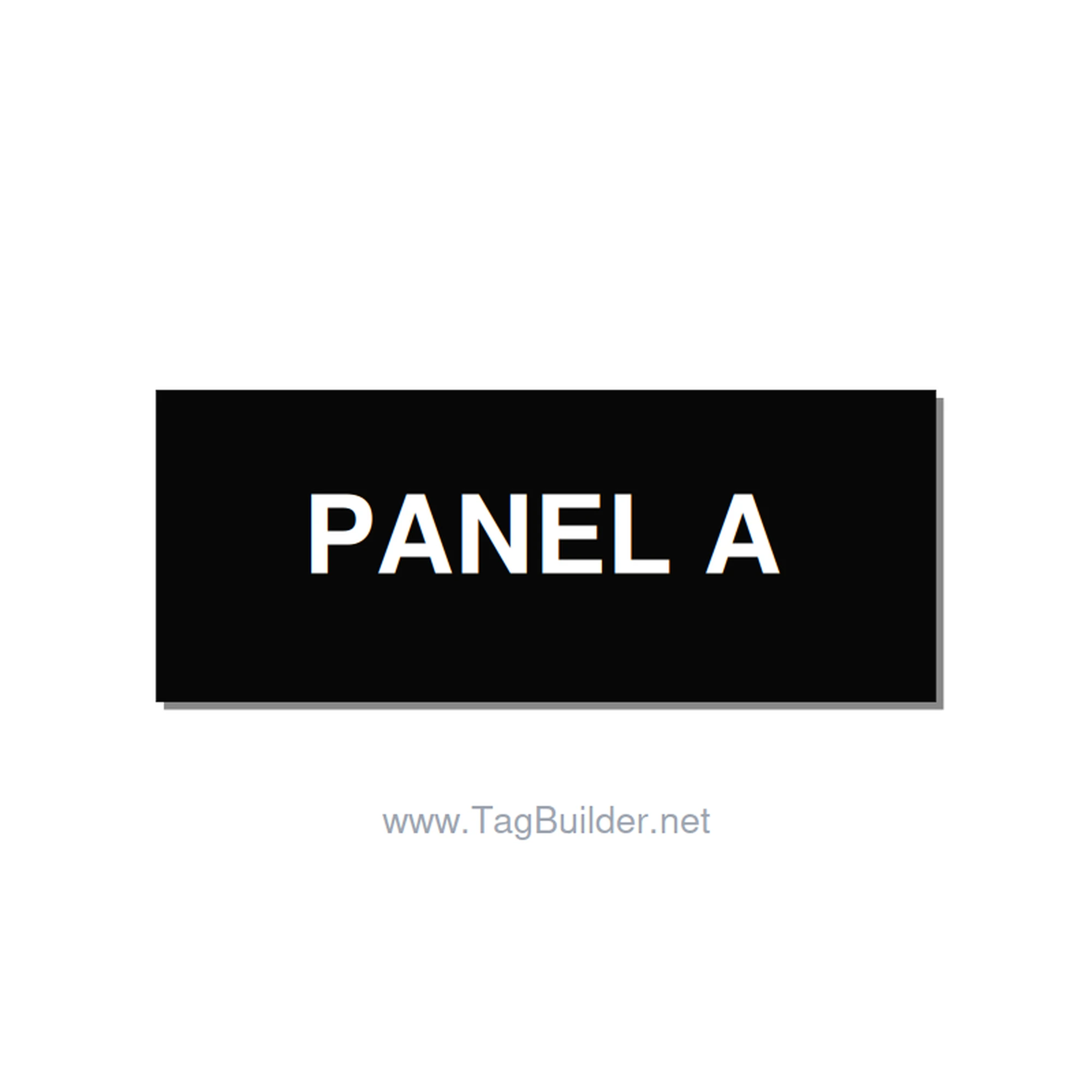2.5x1.0" Panel Identification Label - PANEL A, White/Black, Adhesive