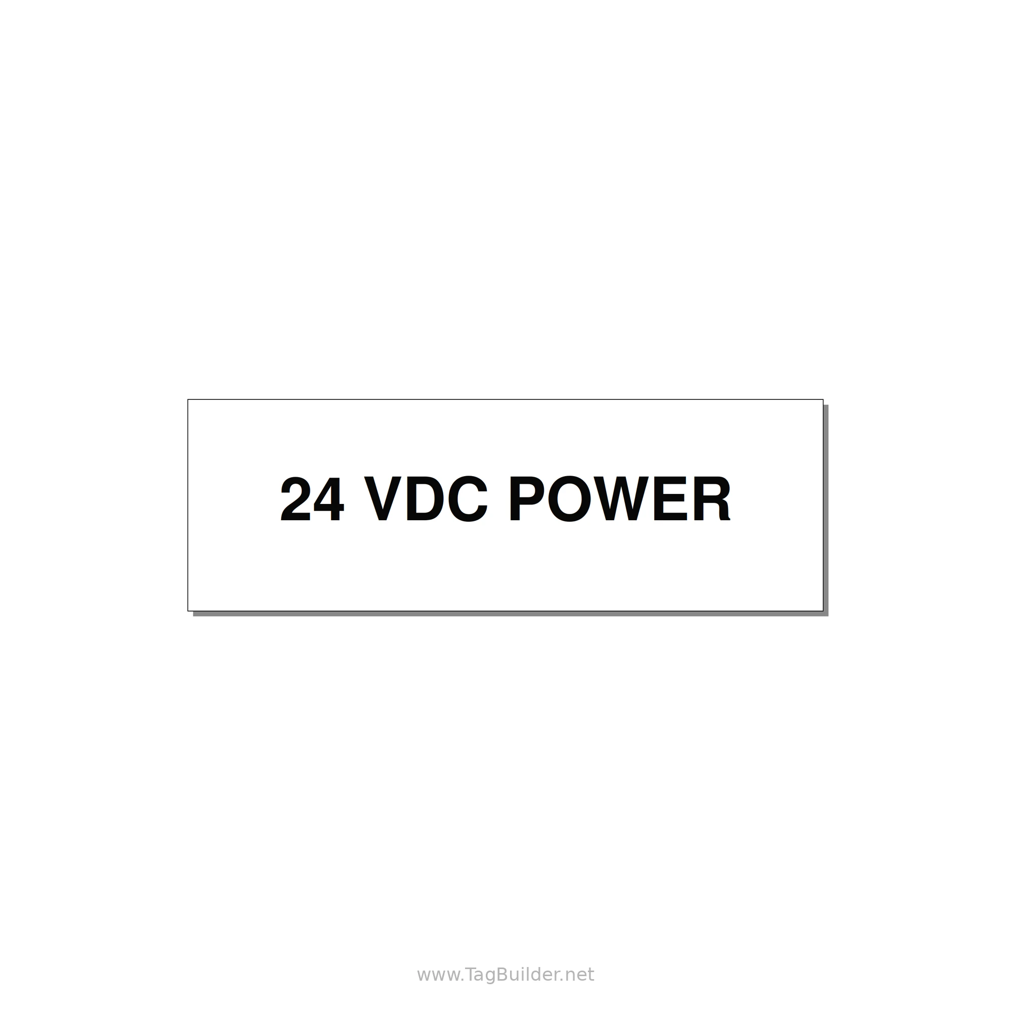 24VDC Power Label – OEM Control Power — 3x1" Black on White, Holes