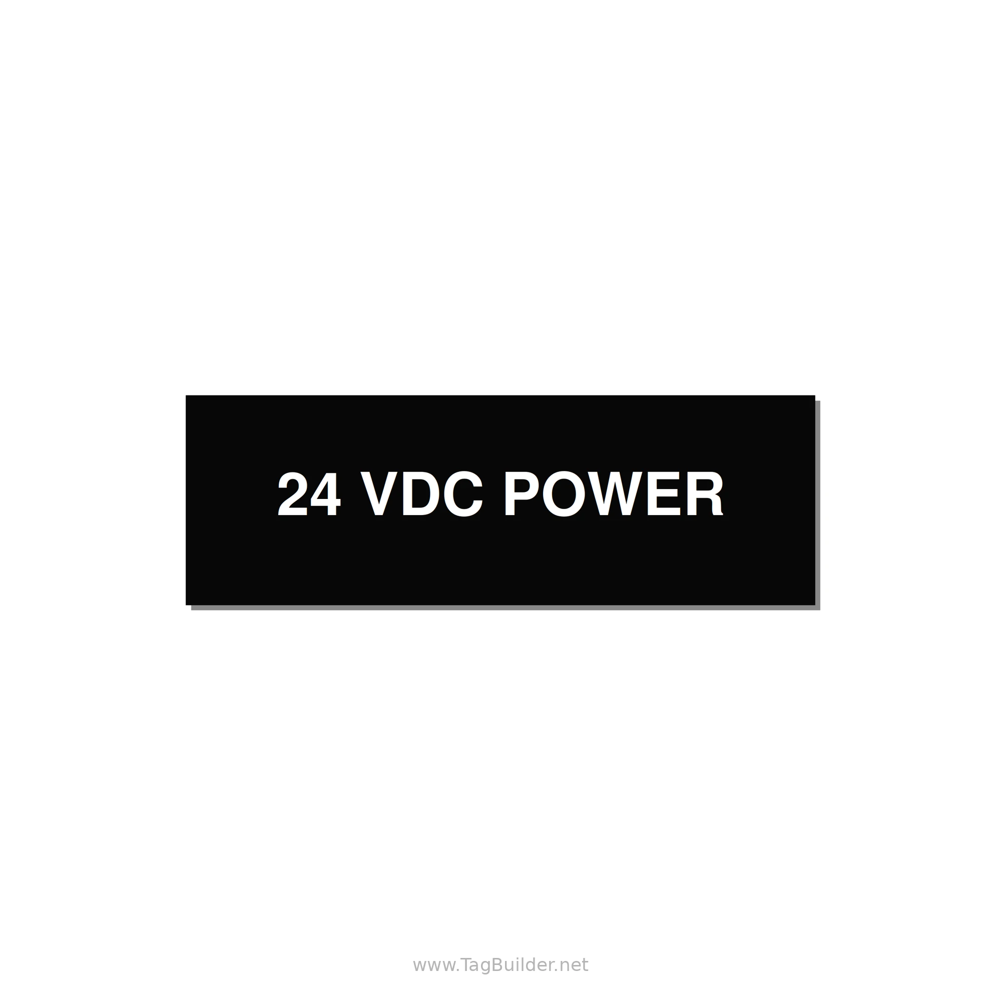24VDC Power Label – OEM Control Power — 3x1" White on Black, Adhesive
