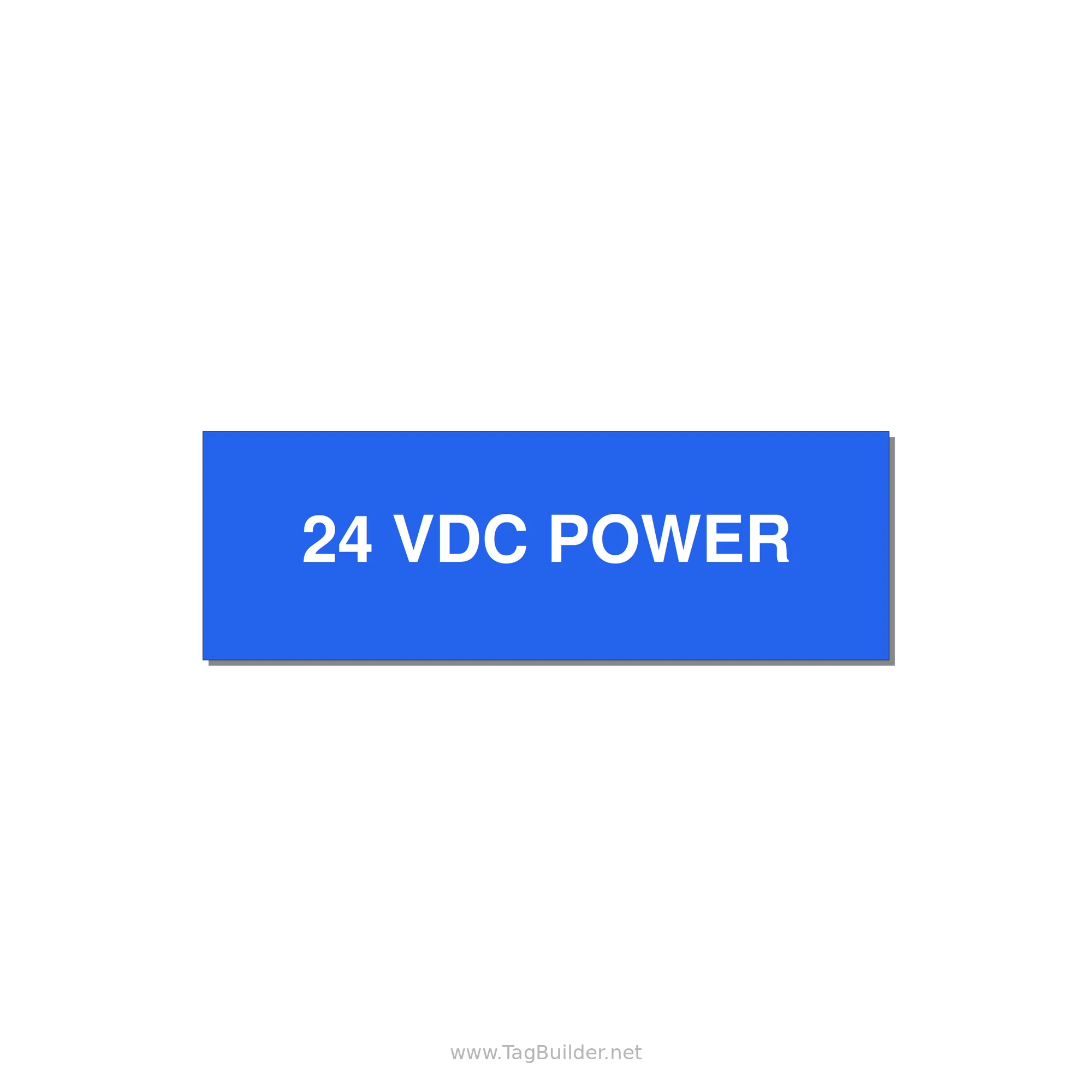 24VDC Power Label – OEM Control Power — 3x1" White on Blue, Adhesive