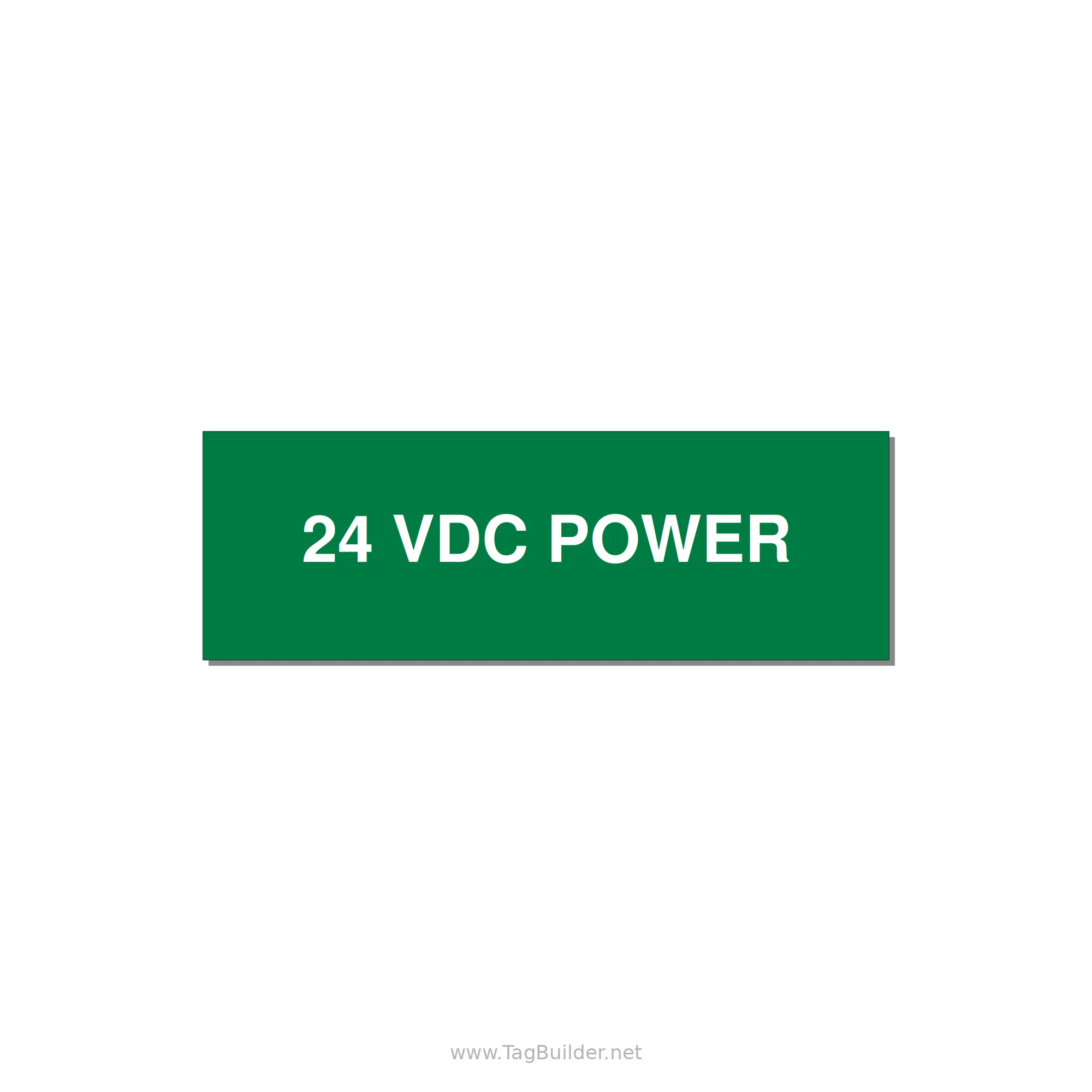 24VDC Power Label – OEM Control Power — 3x1" White on Green, Adhesive