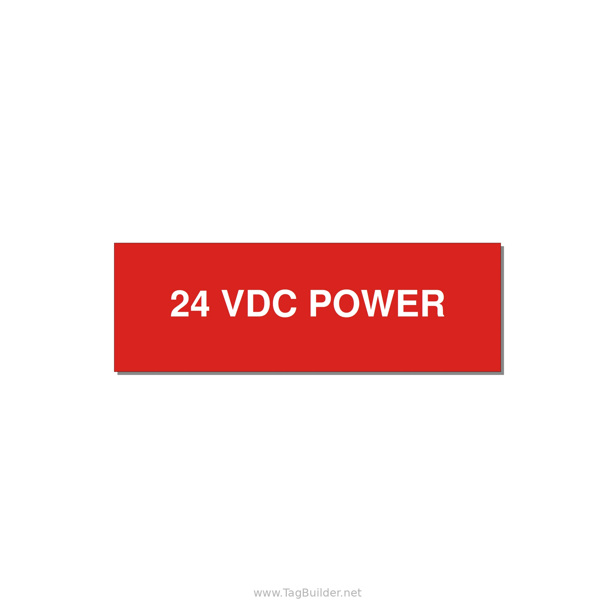24VDC Power Label – OEM Control Power — 3x1" White on Red, Adhesive