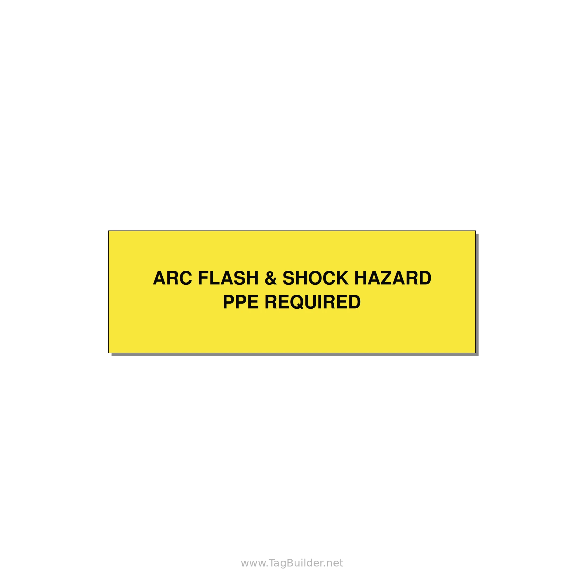 3.0x1.0" Arc Flash Safety Label - ARC FLASH & SHOCK HAZARD — 3x1" Black on Yellow, Holes