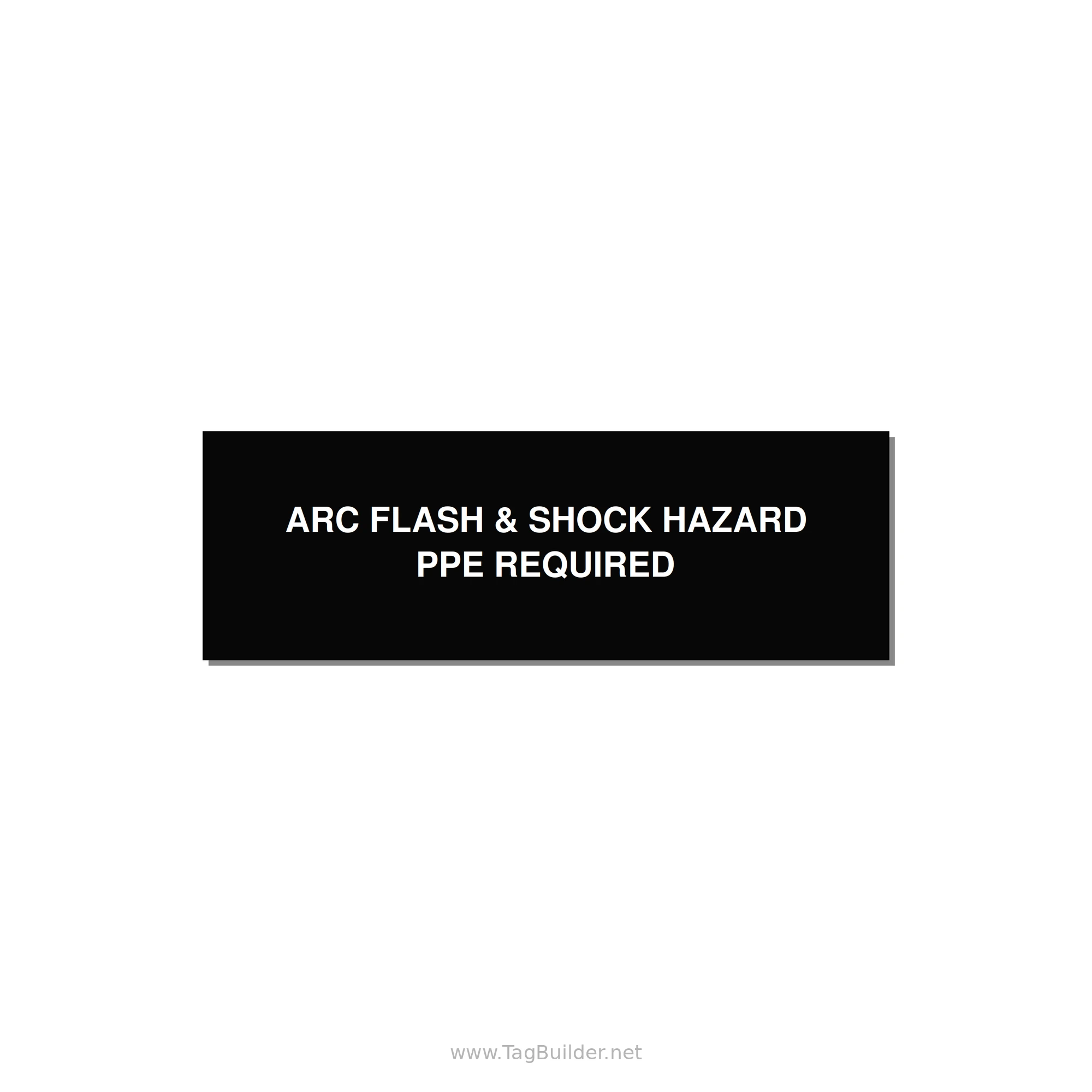 3.0x1.0" Arc Flash Safety Label - ARC FLASH & SHOCK HAZARD — 3x1" White on Black, Holes