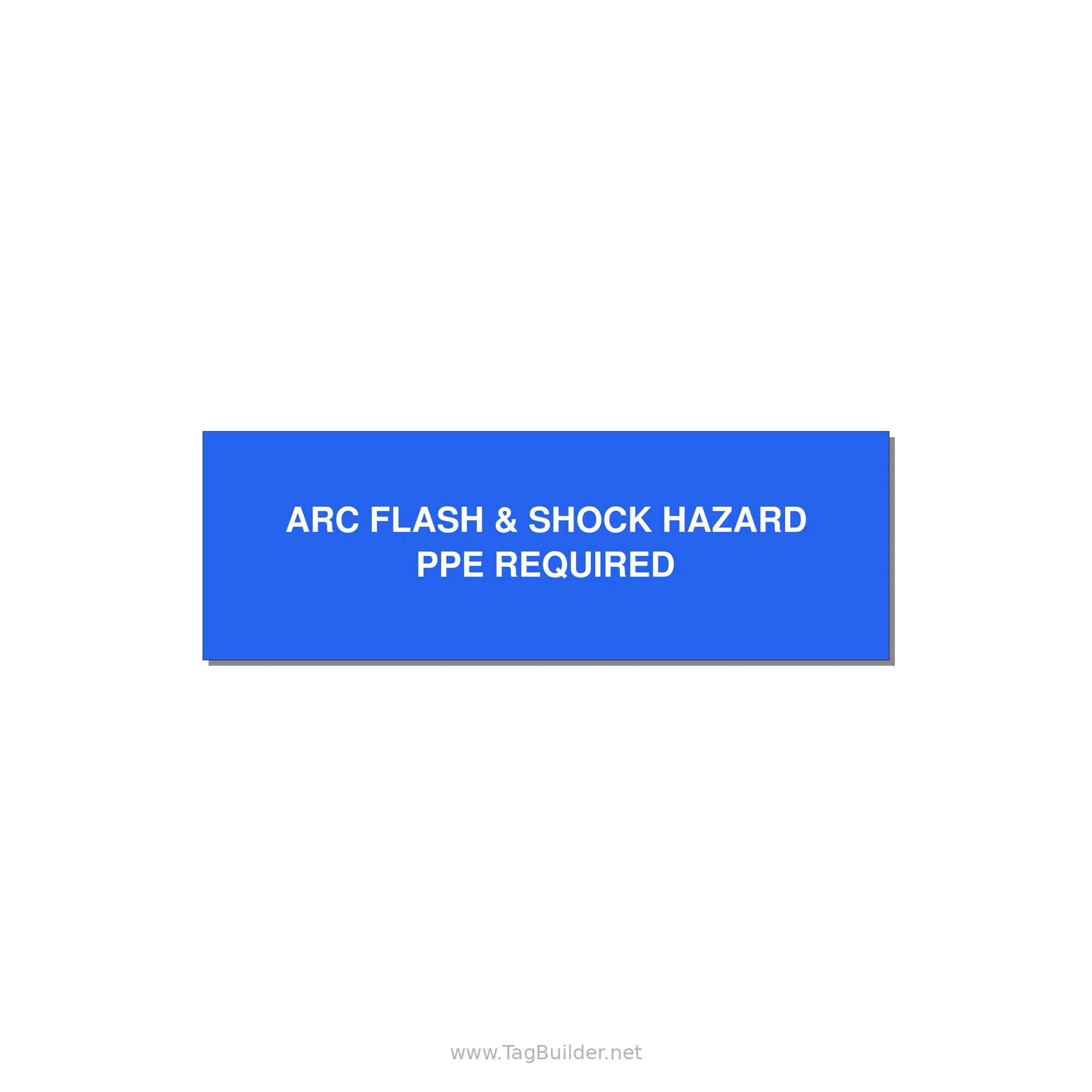 3.0x1.0" Arc Flash Safety Label - ARC FLASH & SHOCK HAZARD — 3x1" White on Blue, Adhesive
