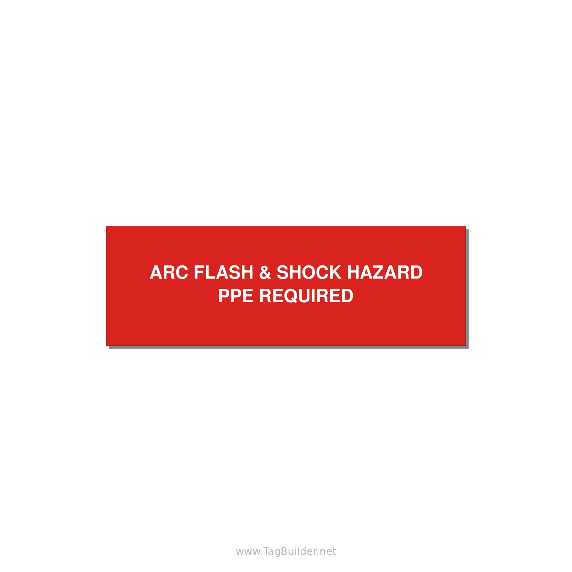 3.0x1.0" Arc Flash Safety Label - ARC FLASH & SHOCK HAZARD — 3x1" White on Red, Holes