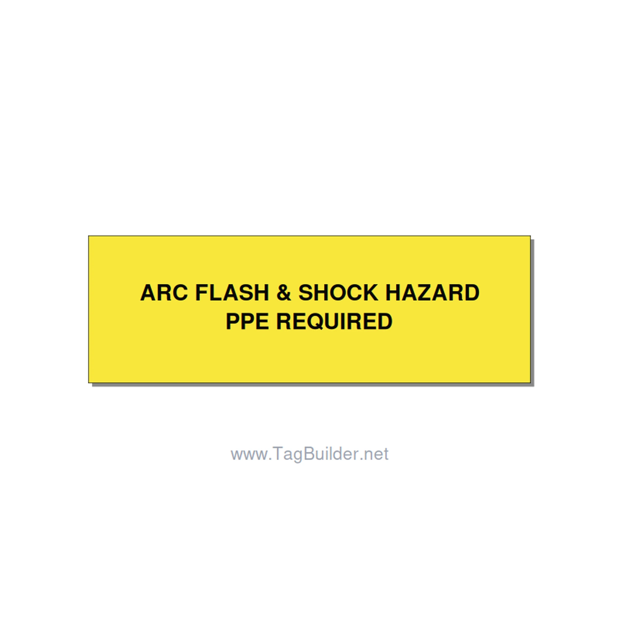 3.0x1.0" Arc Flash Safety Label - ARC FLASH & SHOCK HAZARD , Black/Yellow, Adhes