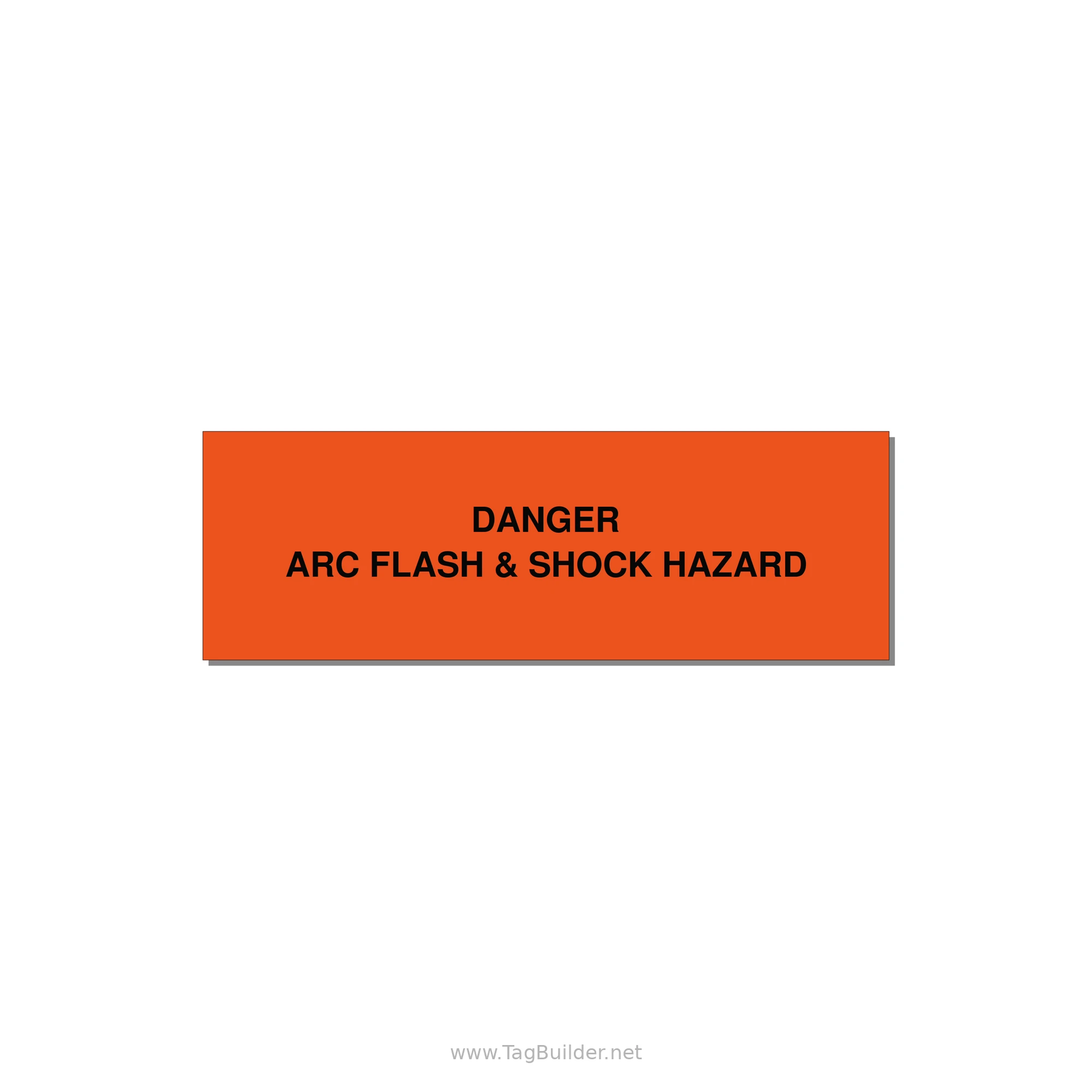 3.0x1.0" Arc Flash Safety Label - DANGER ARC FLASH & SHOCK — 3x1" Black on Orange, Adhesive