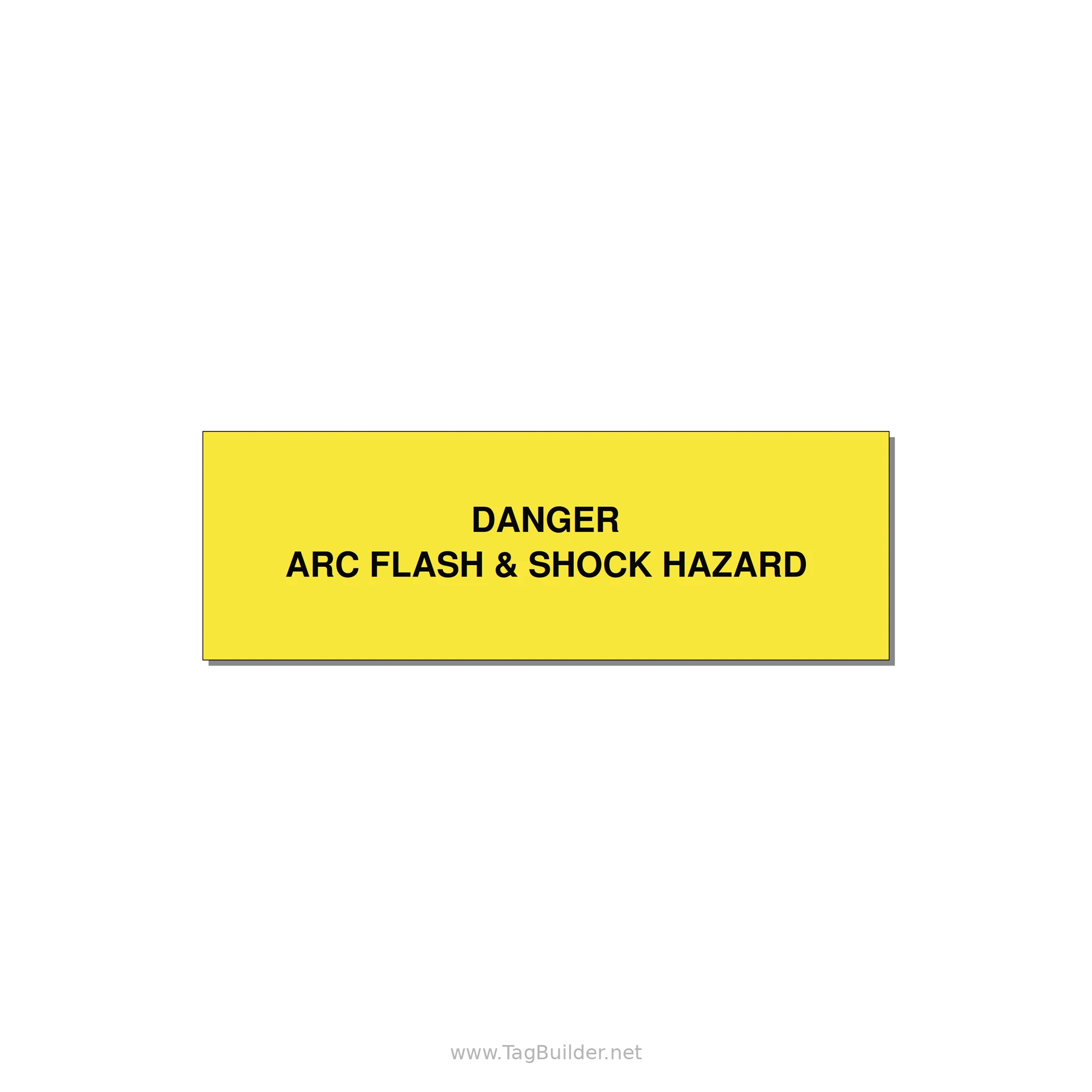 3.0x1.0" Arc Flash Safety Label - DANGER ARC FLASH & SHOCK — 3x1" Black on Yellow, Adhesive