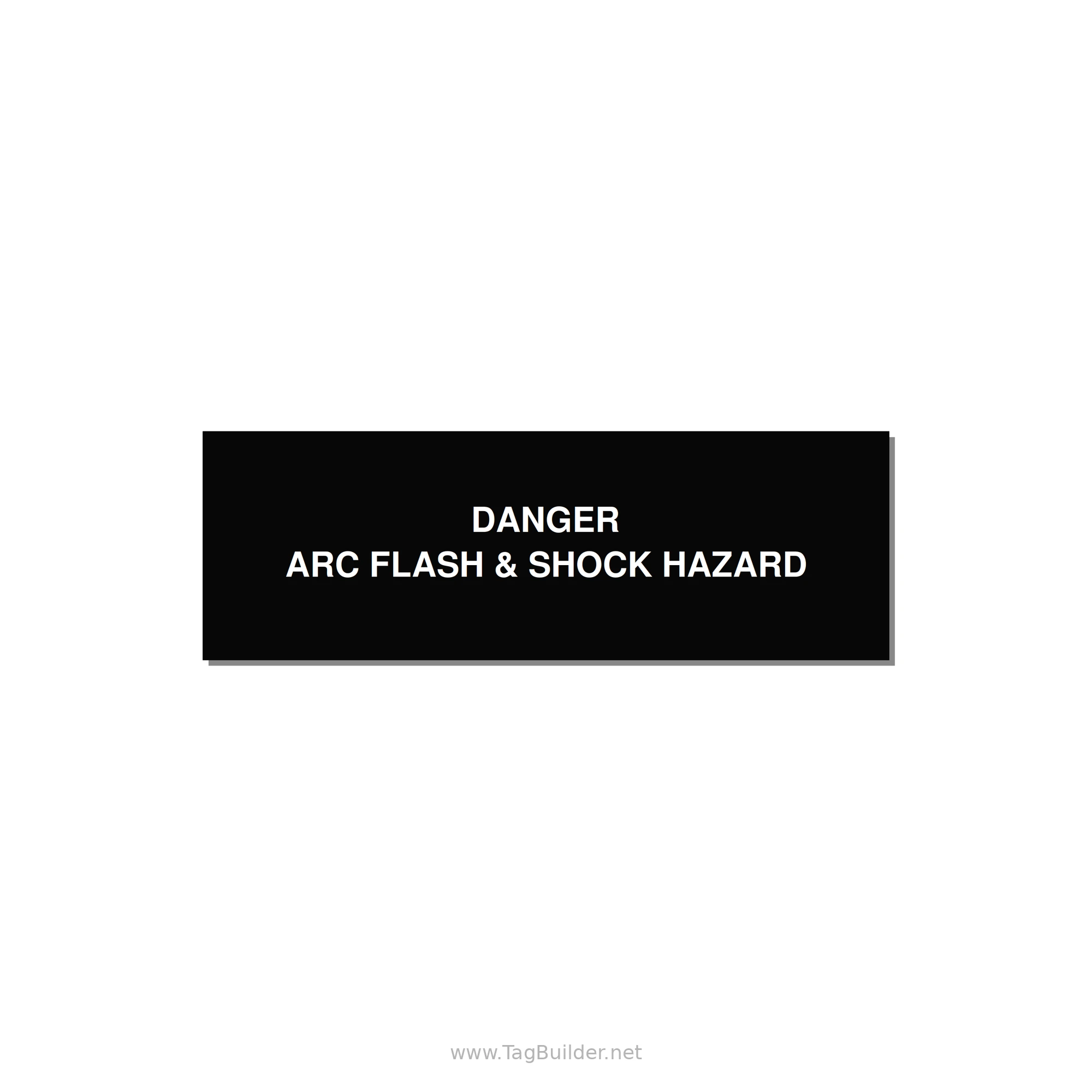 3.0x1.0" Arc Flash Safety Label - DANGER ARC FLASH & SHOCK — 3x1" White on Black, Holes