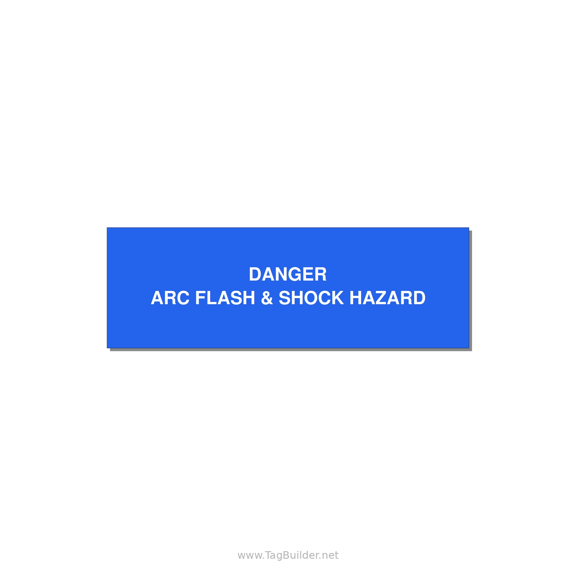 3.0x1.0" Arc Flash Safety Label - DANGER ARC FLASH & SHOCK — 3x1" White on Blue, Holes