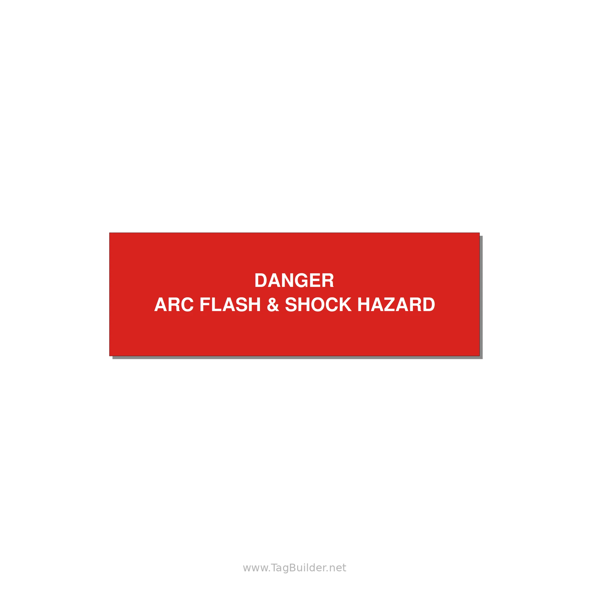 3.0x1.0" Arc Flash Safety Label - DANGER ARC FLASH & SHOCK — 3x1" White on Red, Adhesive