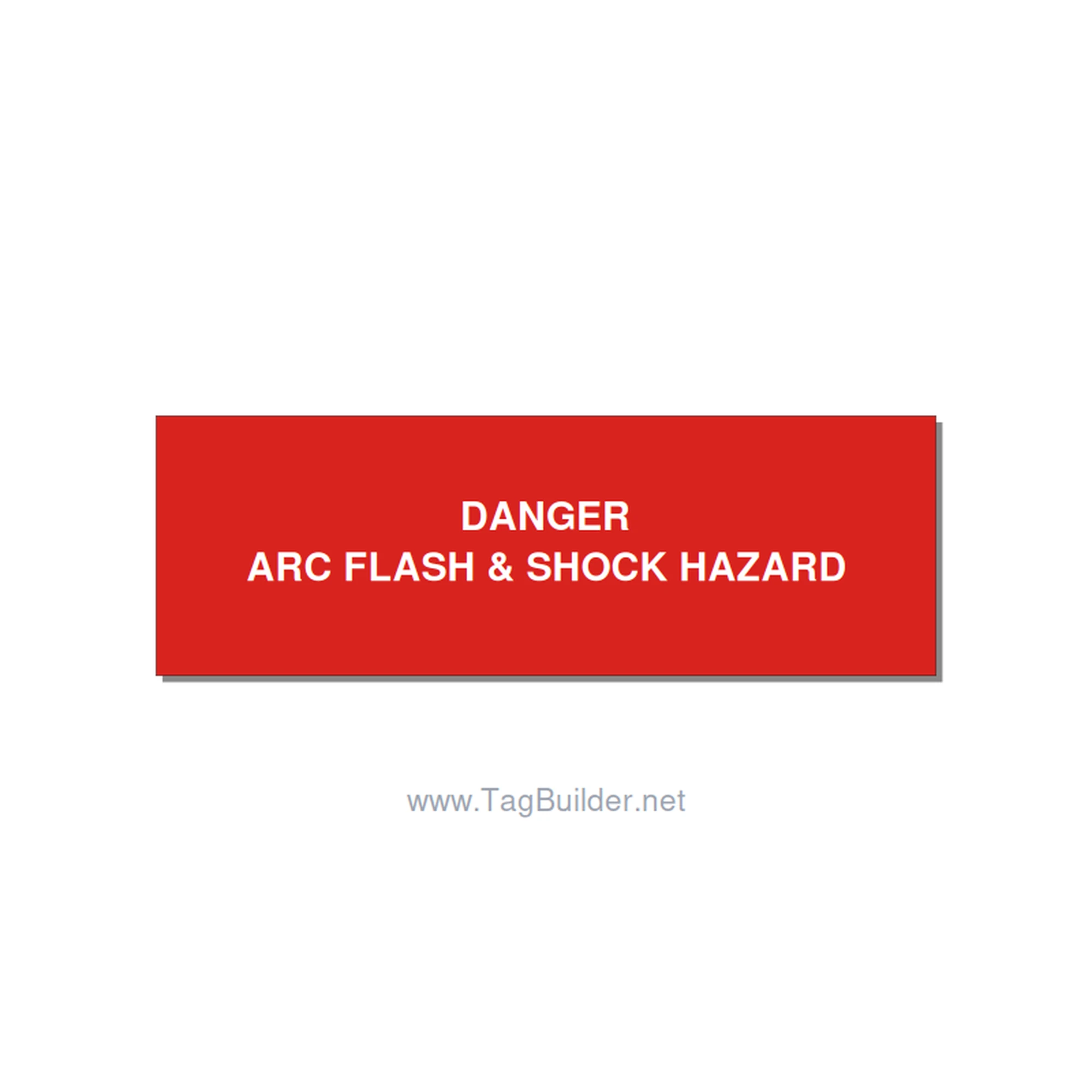3.0x1.0" Arc Flash Safety Label - DANGER ARC FLASH & SHOCK , White/Red, Adhesive