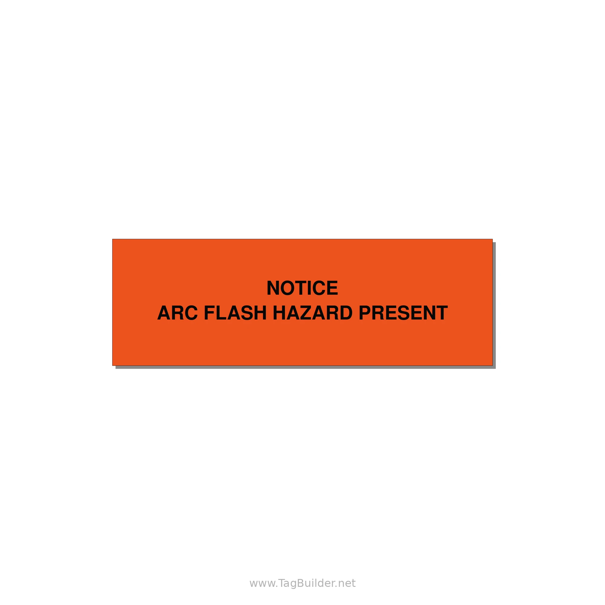 3.0x1.0" Arc Flash Safety Label - NOTICE ARC FLASH HAZARD P — 3x1" Black on Orange, Adhesive