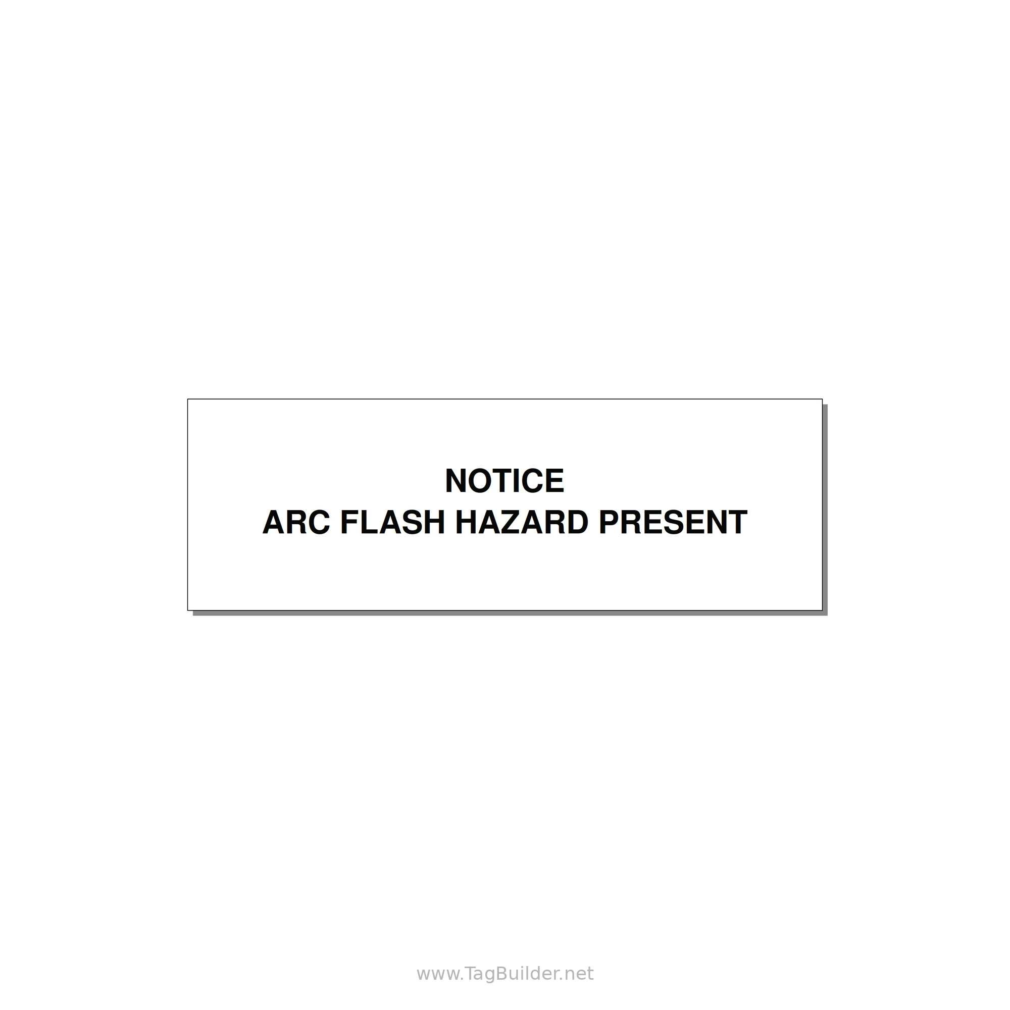 3.0x1.0" Arc Flash Safety Label - NOTICE ARC FLASH HAZARD P — 3x1" Black on White, Holes