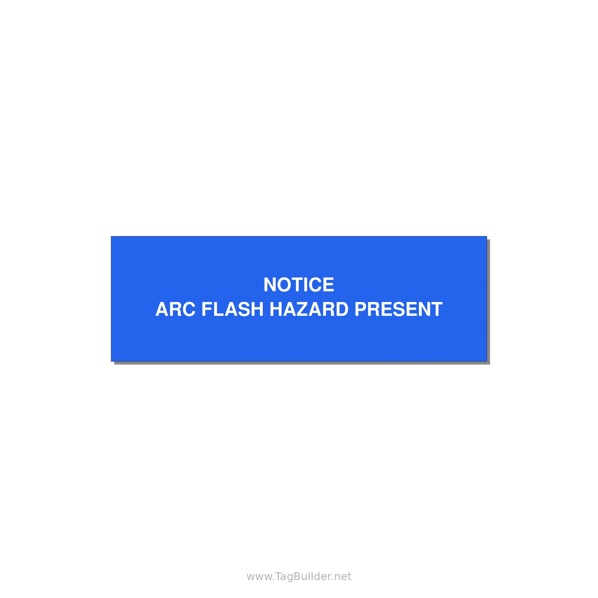 3.0x1.0" Arc Flash Safety Label - NOTICE ARC FLASH HAZARD P — 3x1" White on Blue, Adhesive