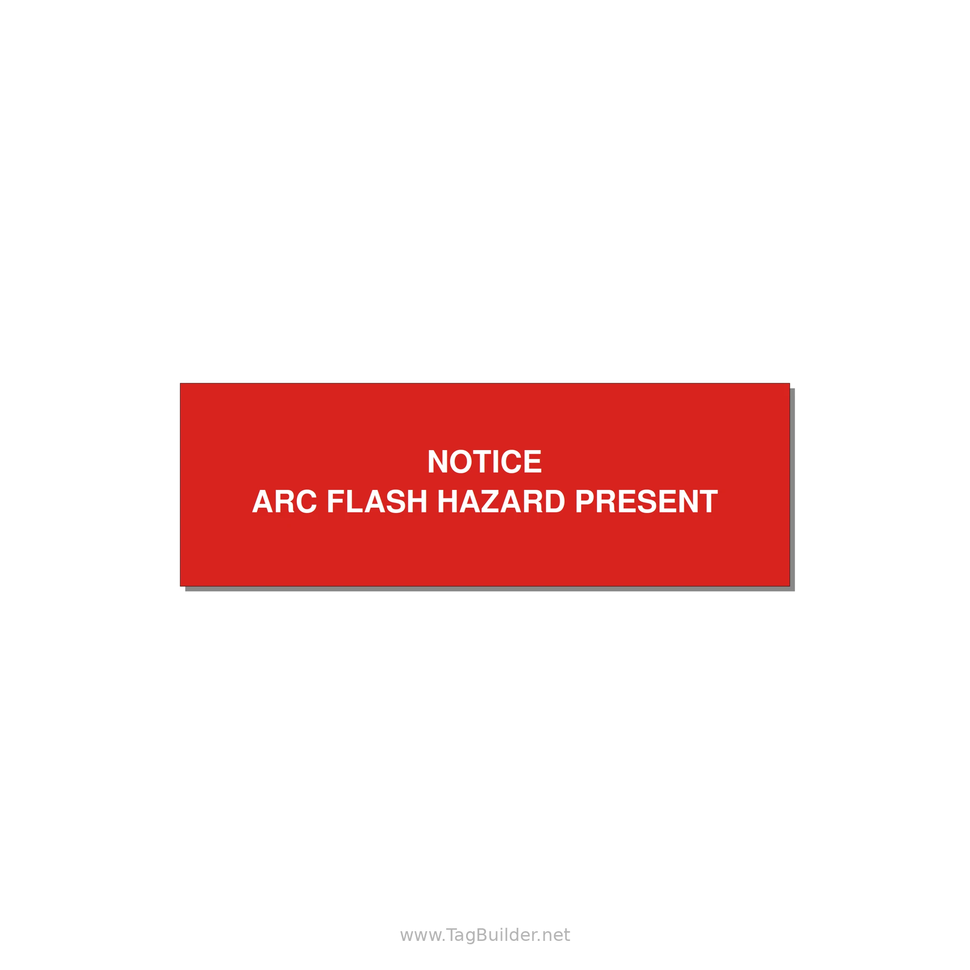 3.0x1.0" Arc Flash Safety Label - NOTICE ARC FLASH HAZARD P — 3x1" White on Red, Holes